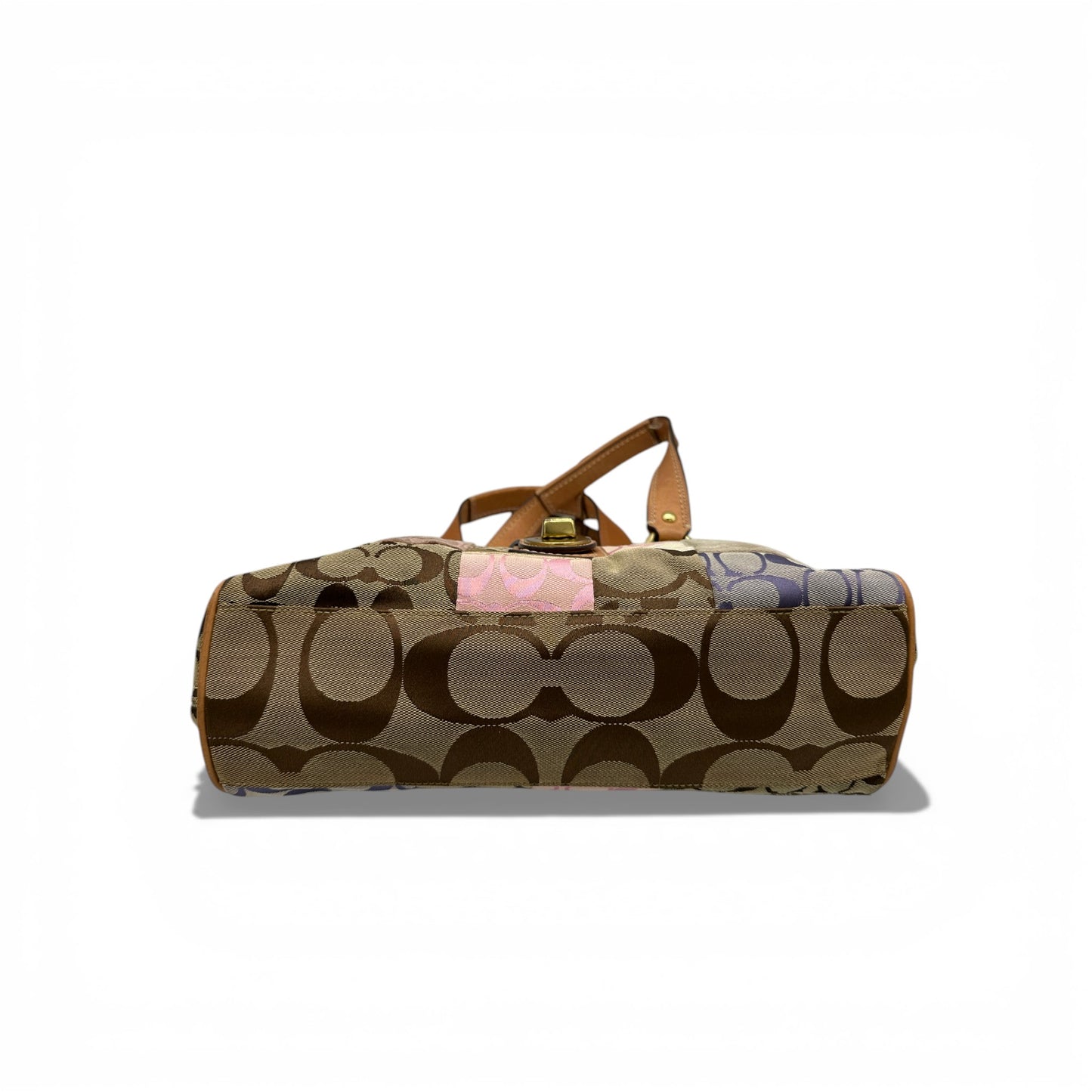 Vintage Coach 12216 Denim Patchwork Turnlock Handtasche