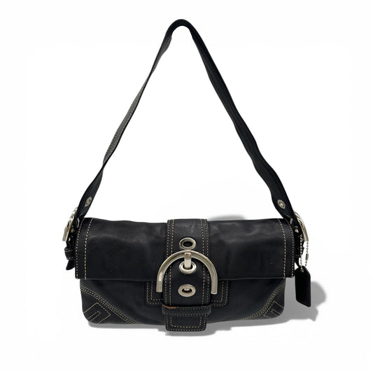 Vintage Coach 8K38 Soho Schultertasche mit Schnalle (Y2K) und Python-Besatz