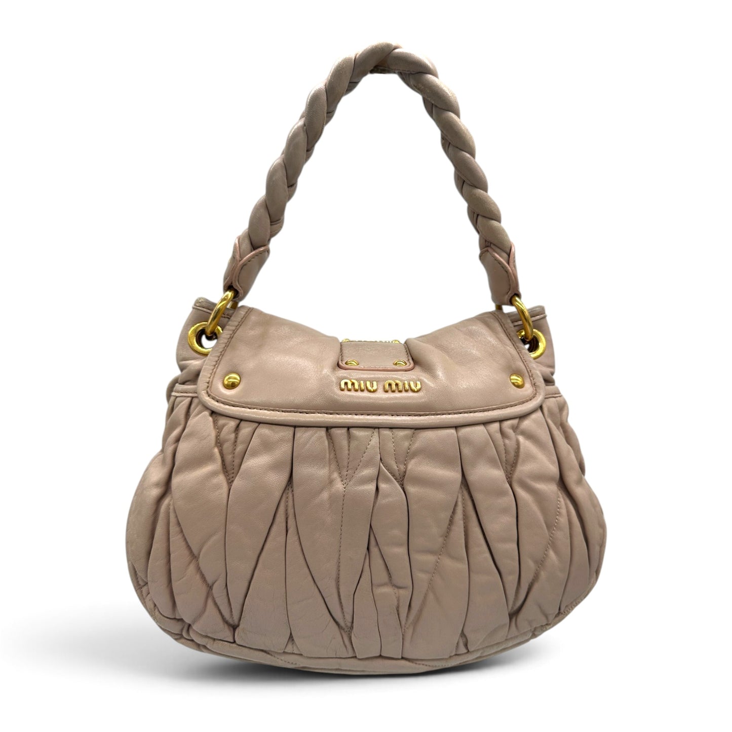 Miu Miu Pink Matelassé Coffer Shoulder Bag