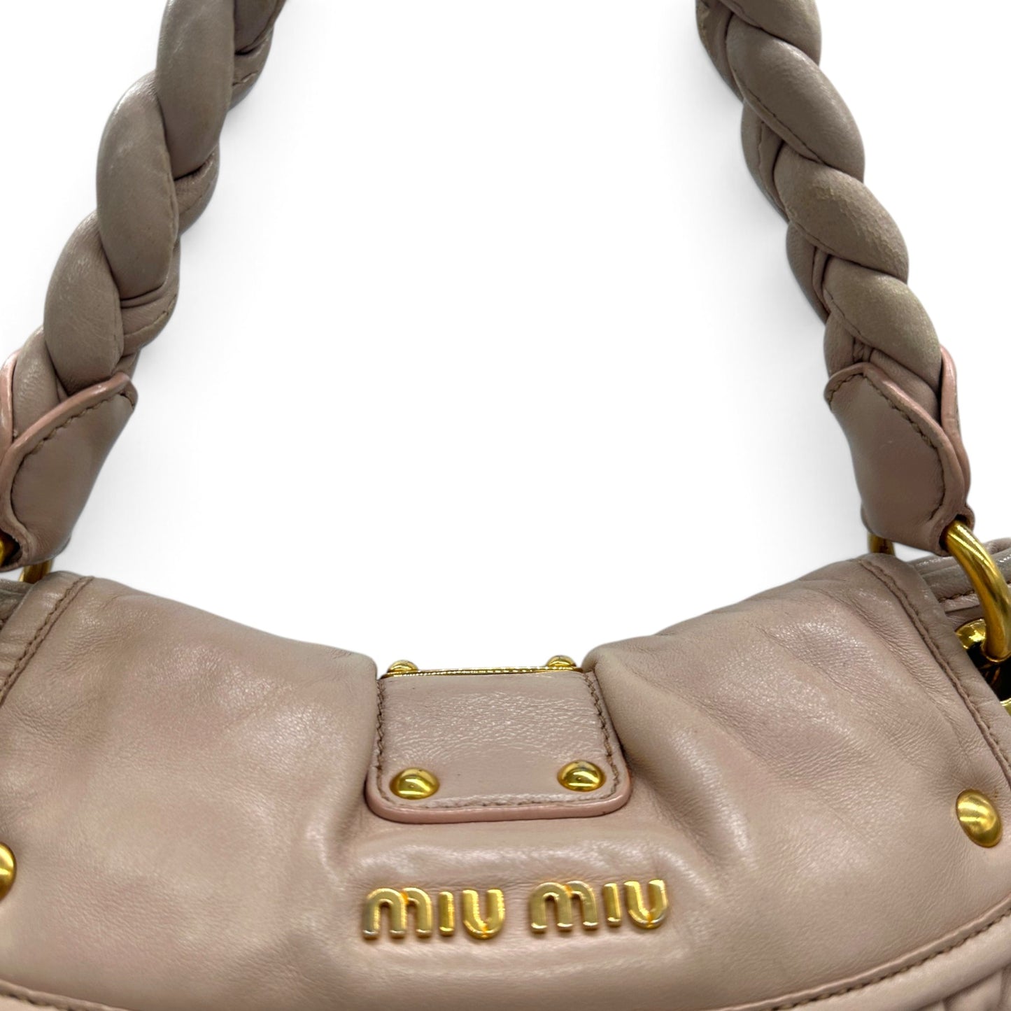 Miu Miu Pink Matelassé Coffer Shoulder Bag
