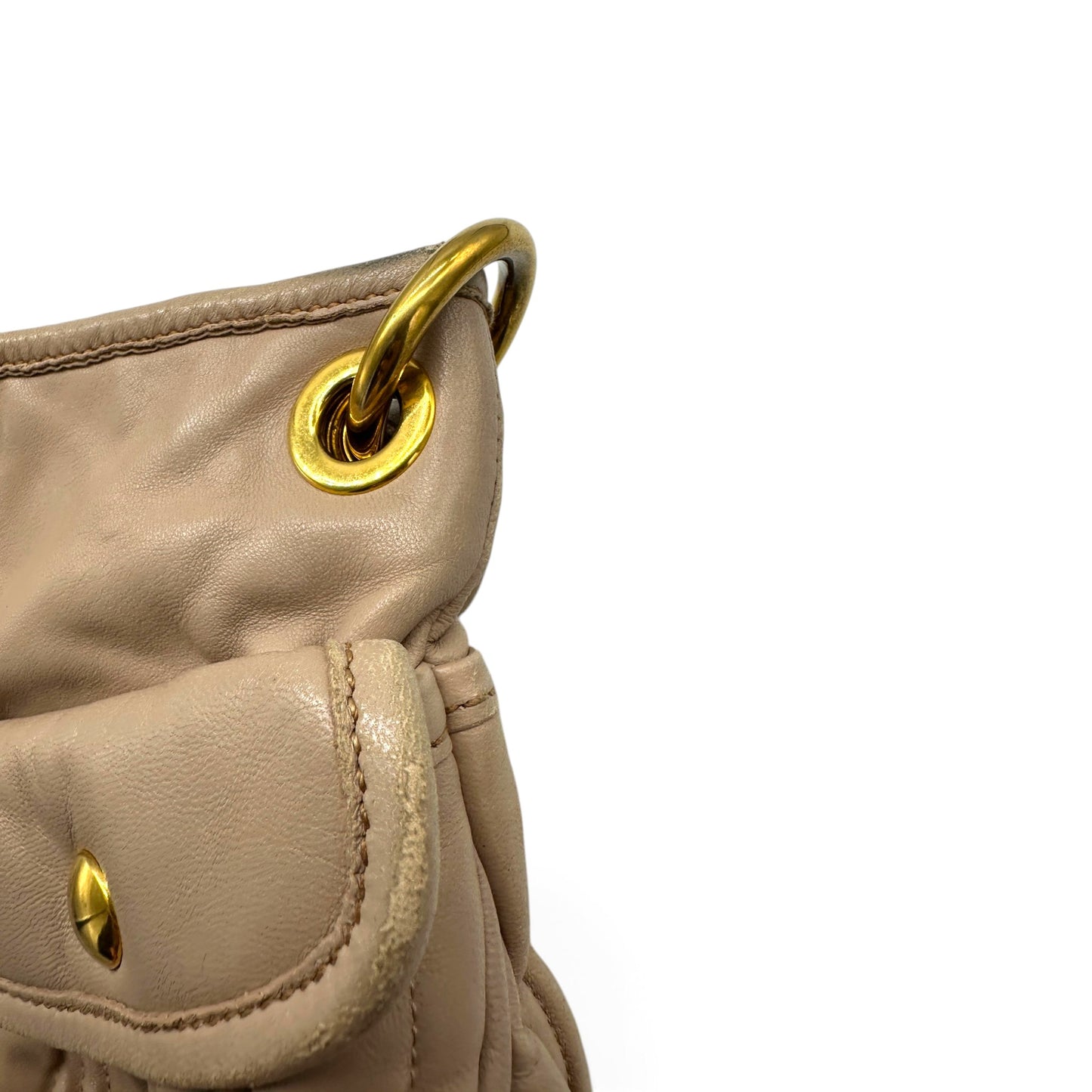 Miu Miu Pink Matelassé Coffer Shoulder Bag