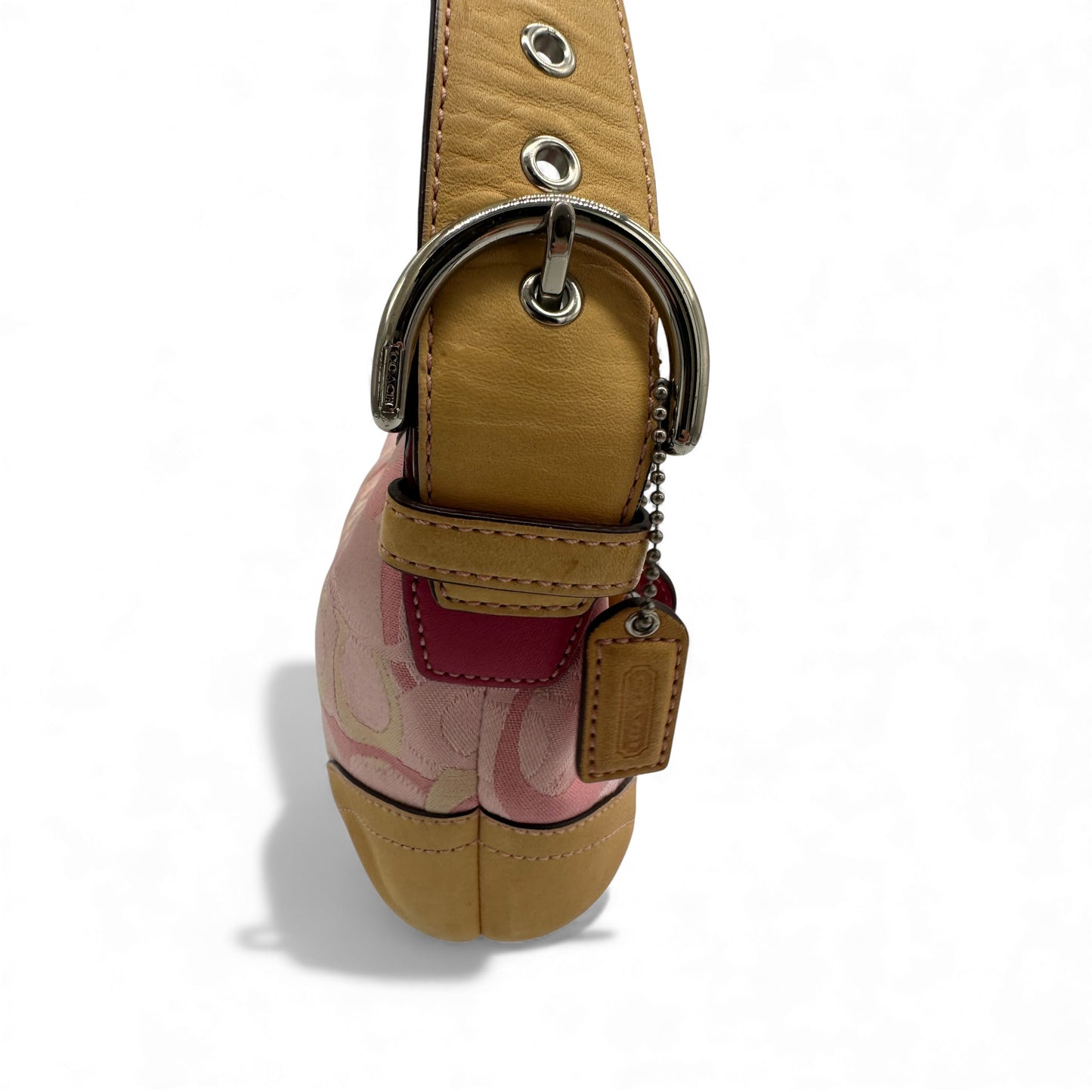 Vintage Coach 1850 Baby Pink Optic Monogram Shoulder Bag