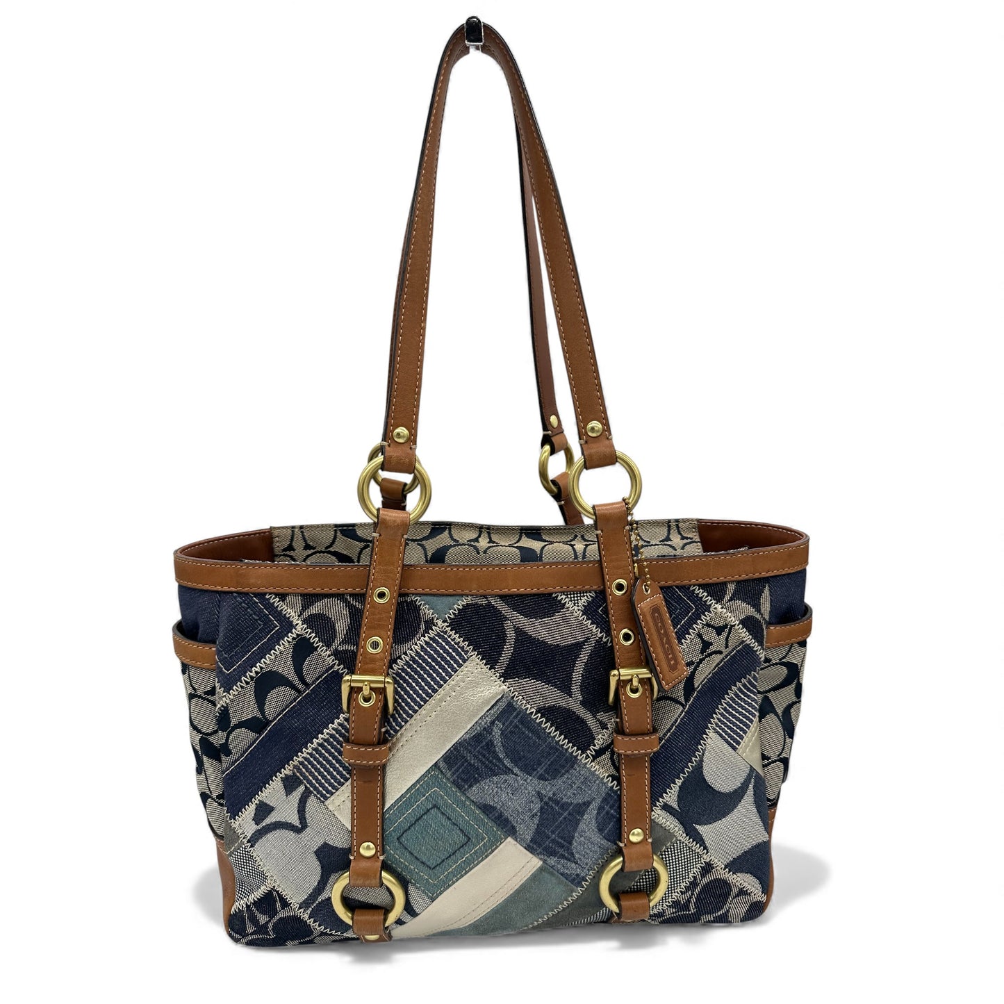 Vintage Coach 12217 Denim Patchwork Tote Shoulder Bag