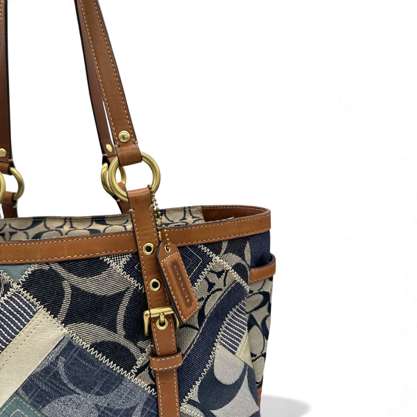 Vintage Coach 12217 Denim Patchwork Tote Shoulder Bag