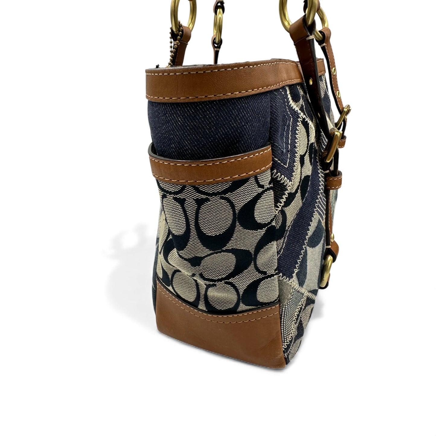 Vintage Coach 12217 Denim Patchwork Tote Shoulder Bag