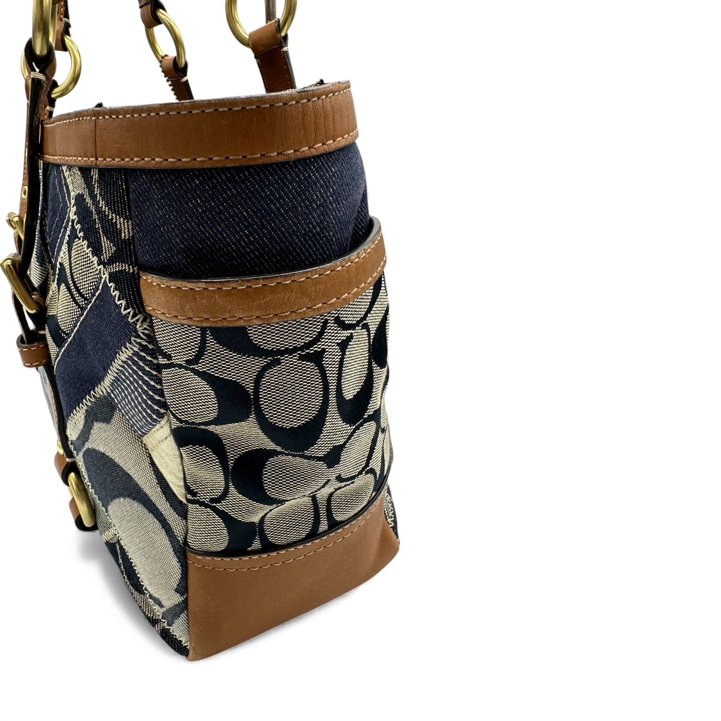 Vintage Coach 12217 Denim Patchwork Tote Shoulder Bag