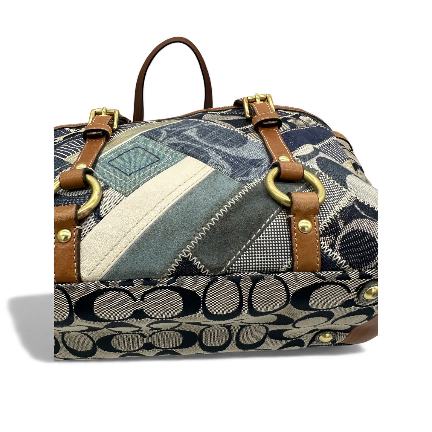 Vintage Coach 12217 Denim Patchwork Tote Shoulder Bag