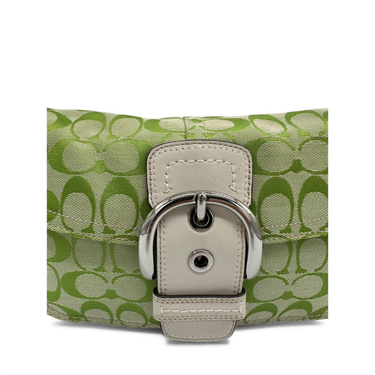Vintage Coach F13113 Green Monogram Soho Shoulder Bag