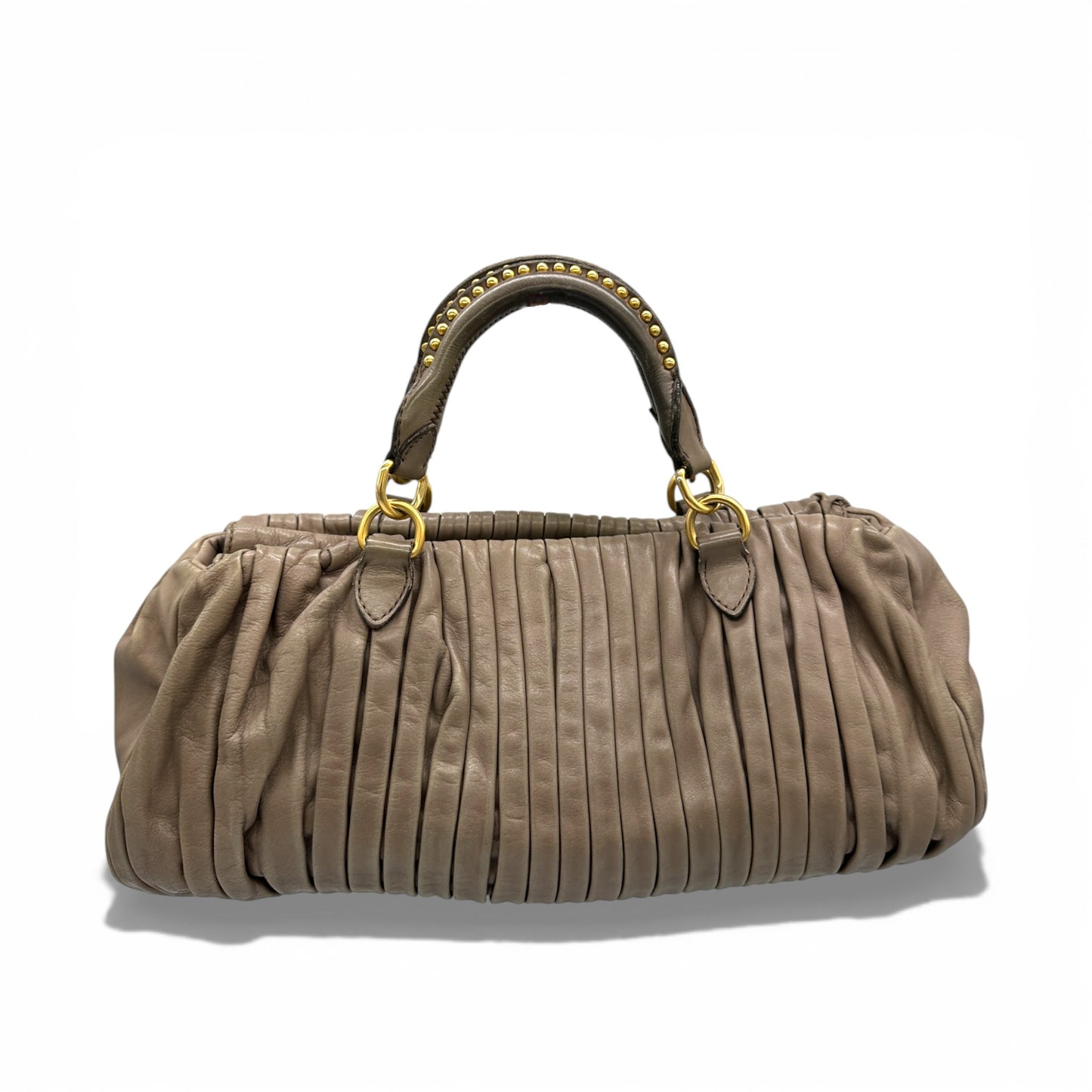 Vintage Miu Miu Pleated Leather Handbag