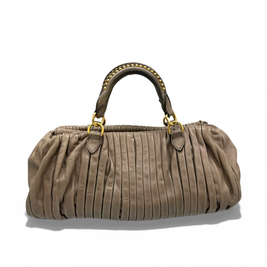 Vintage Miu Miu Pleated Leather Handbag