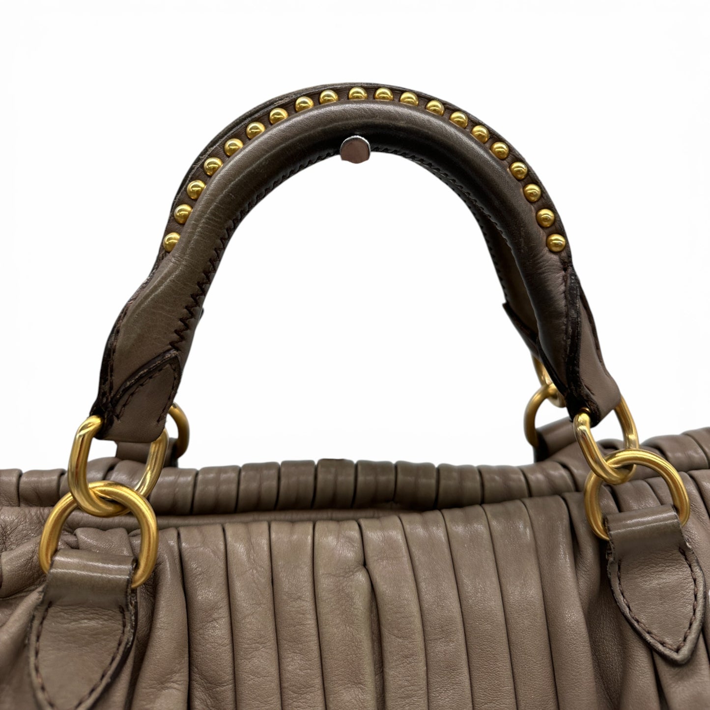 Vintage Miu Miu Pleated Leather Handbag