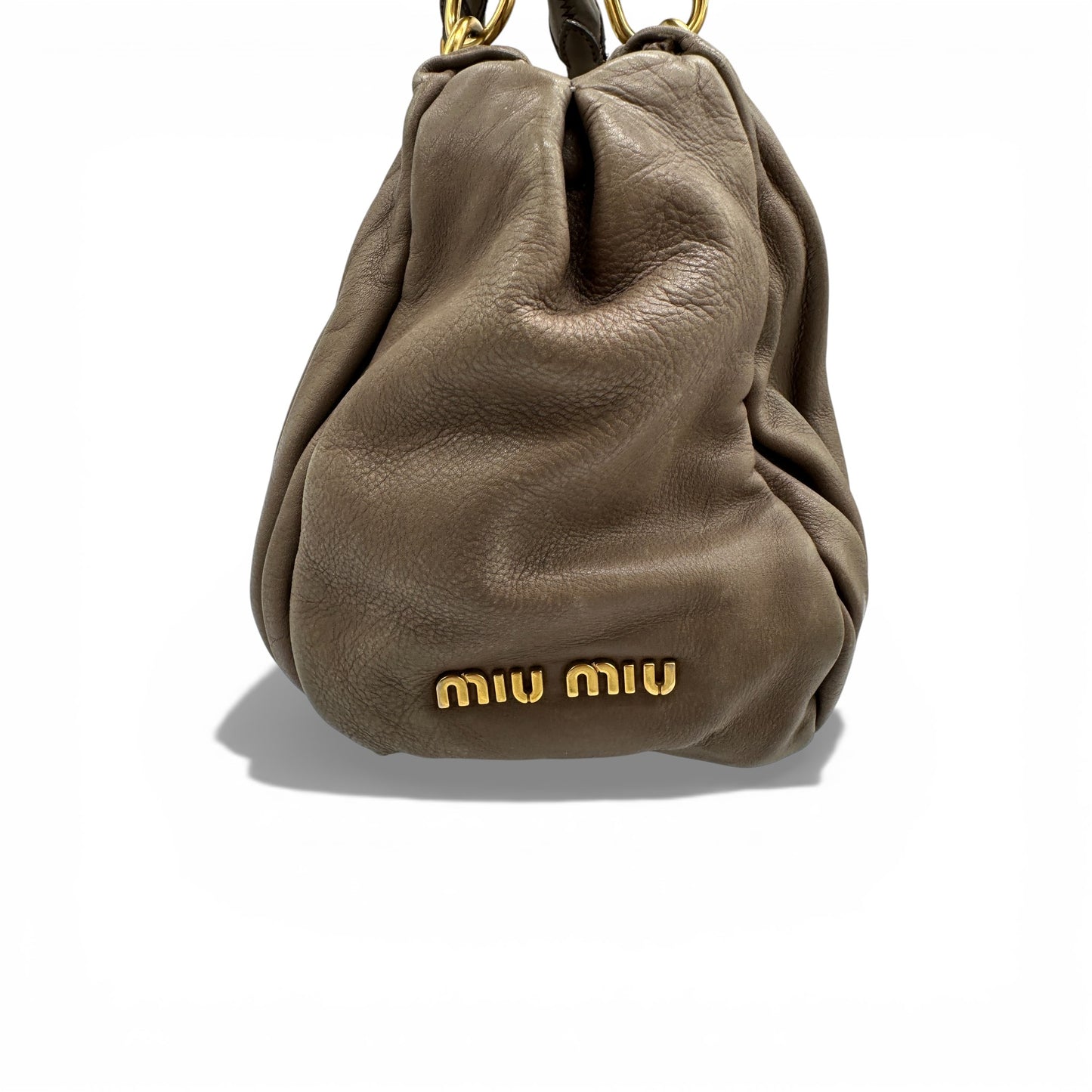 Vintage Miu Miu Pleated Leather Handbag