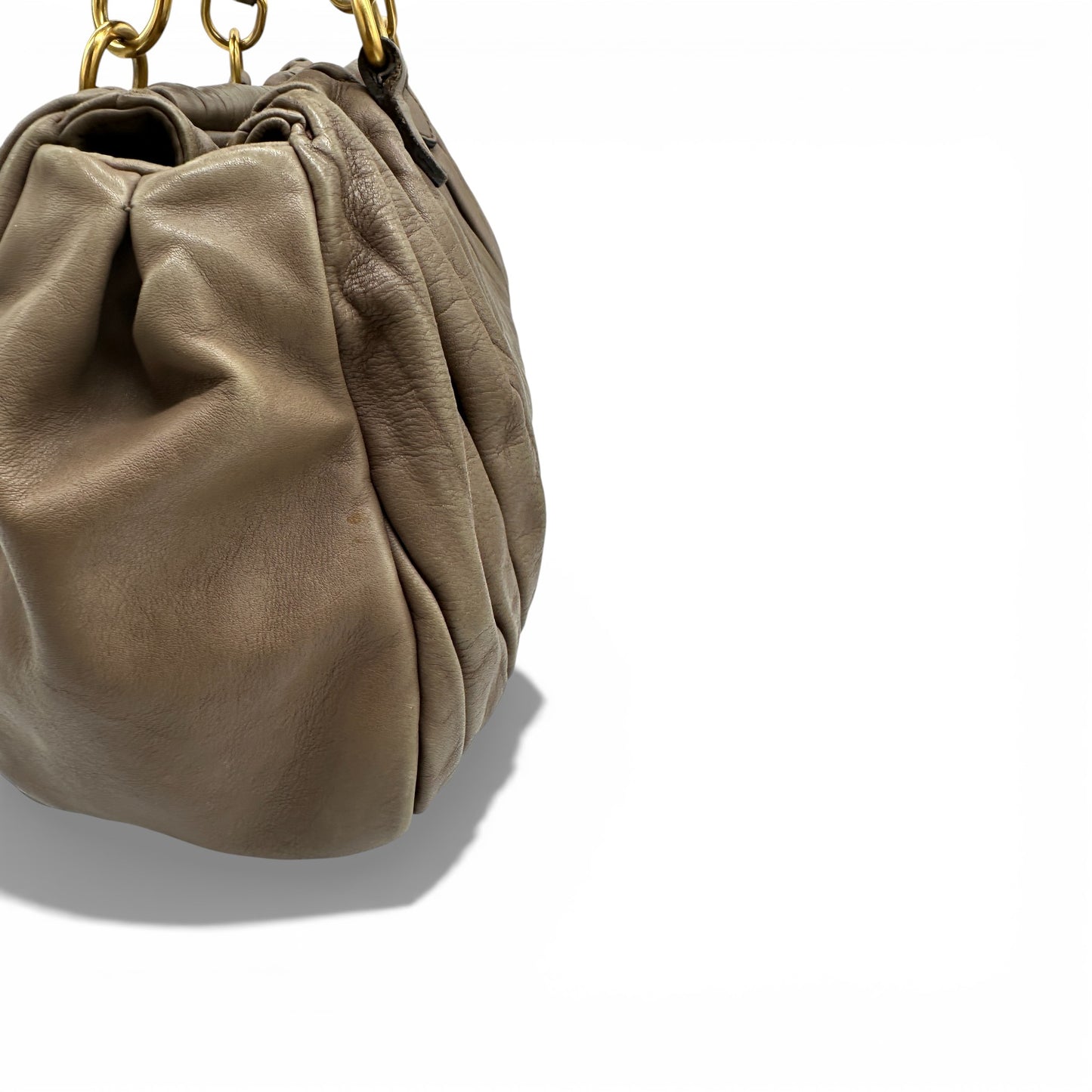 Vintage Miu Miu Pleated Leather Handbag