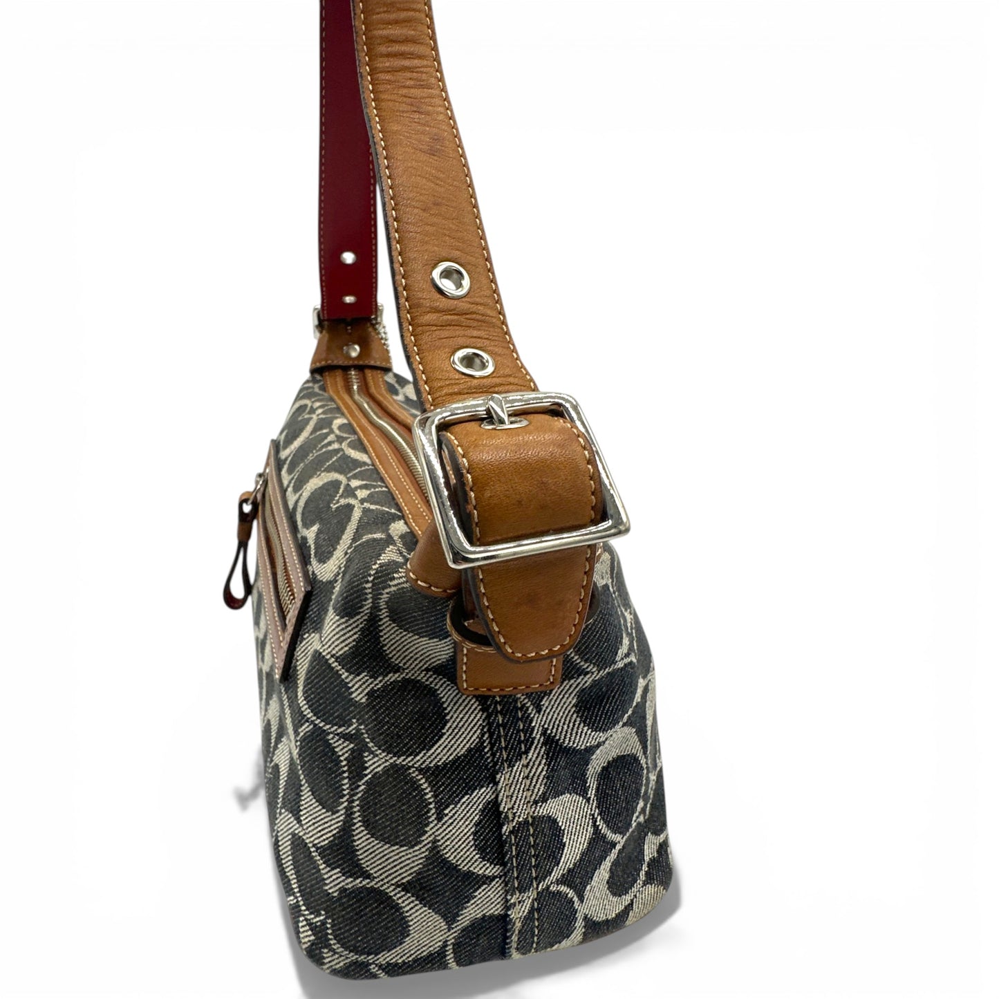 Sac bandoulière vintage Coach 7022 en denim monogrammé