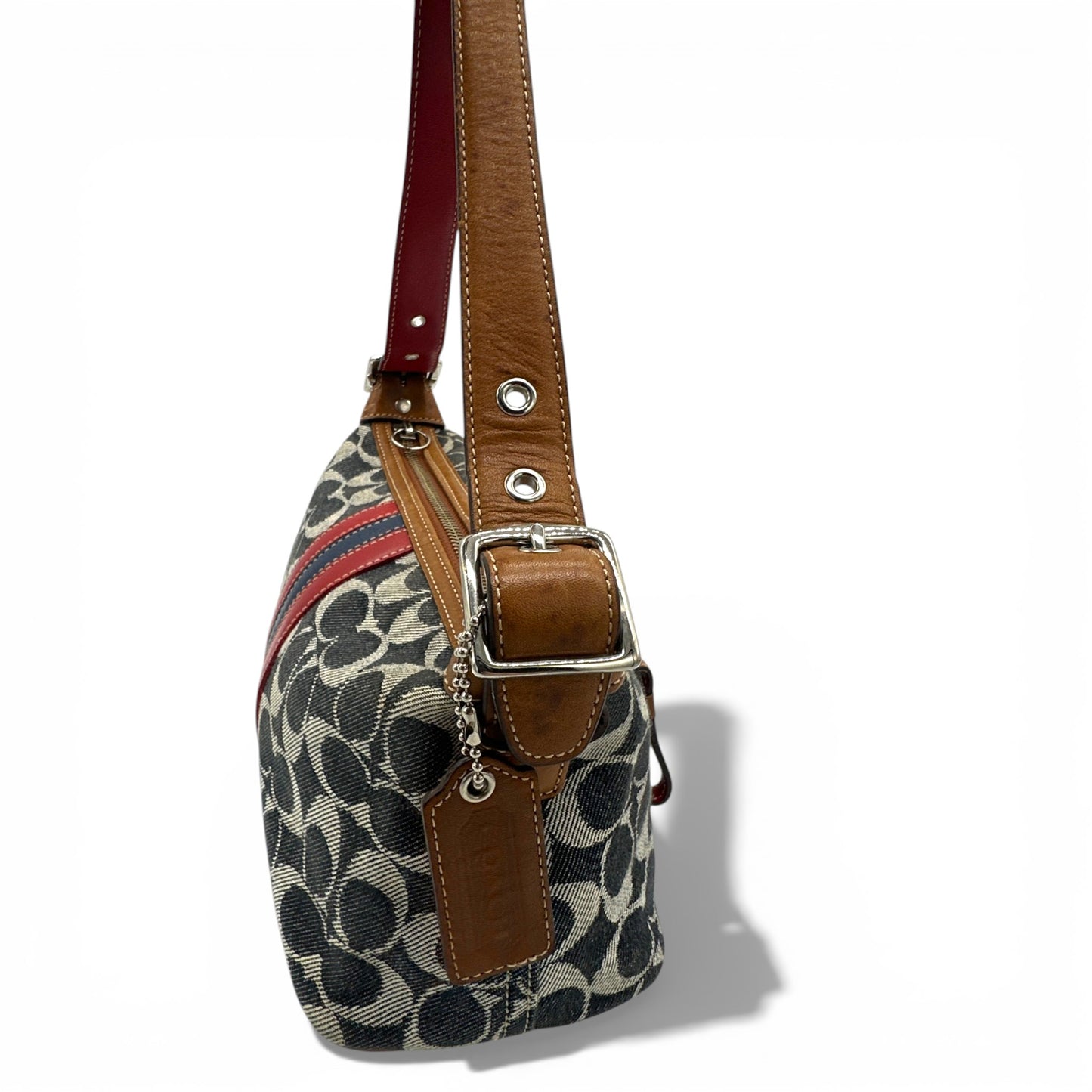 Sac bandoulière vintage Coach 7022 en denim monogrammé