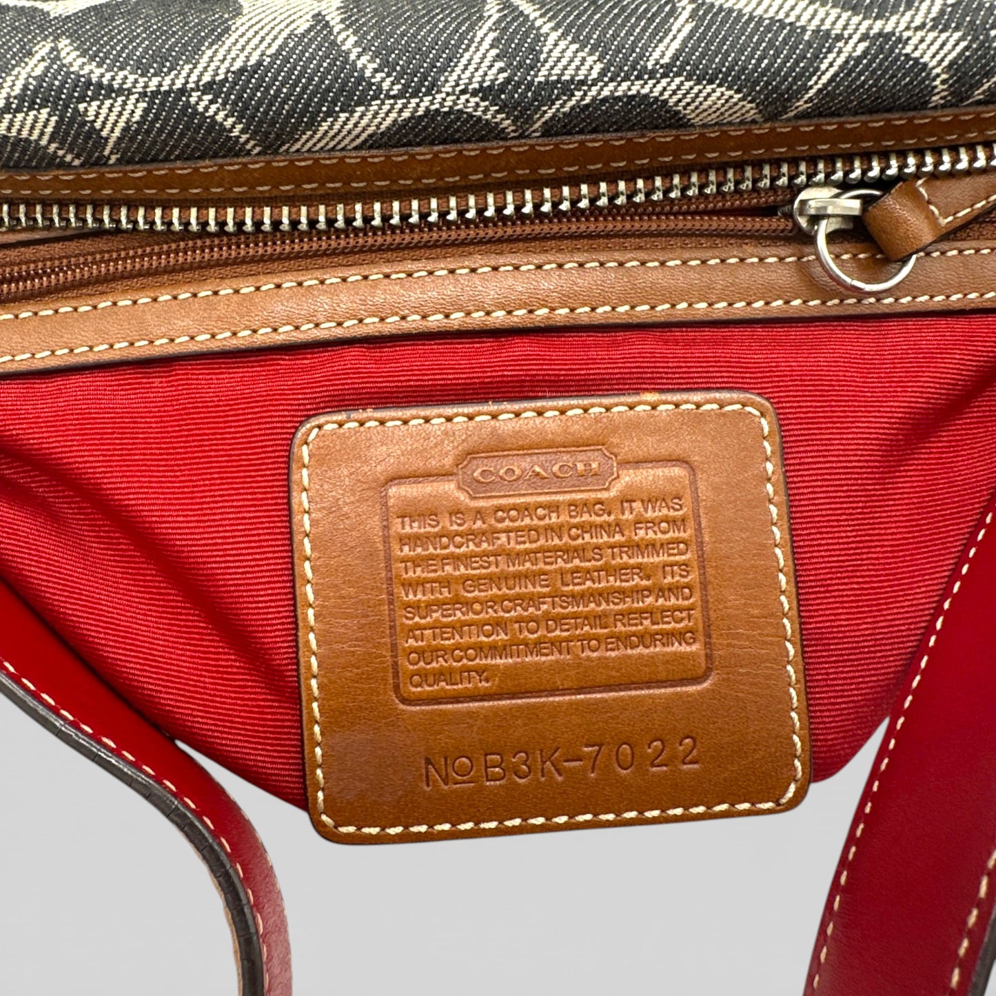 Sac bandoulière vintage Coach 7022 en denim monogrammé