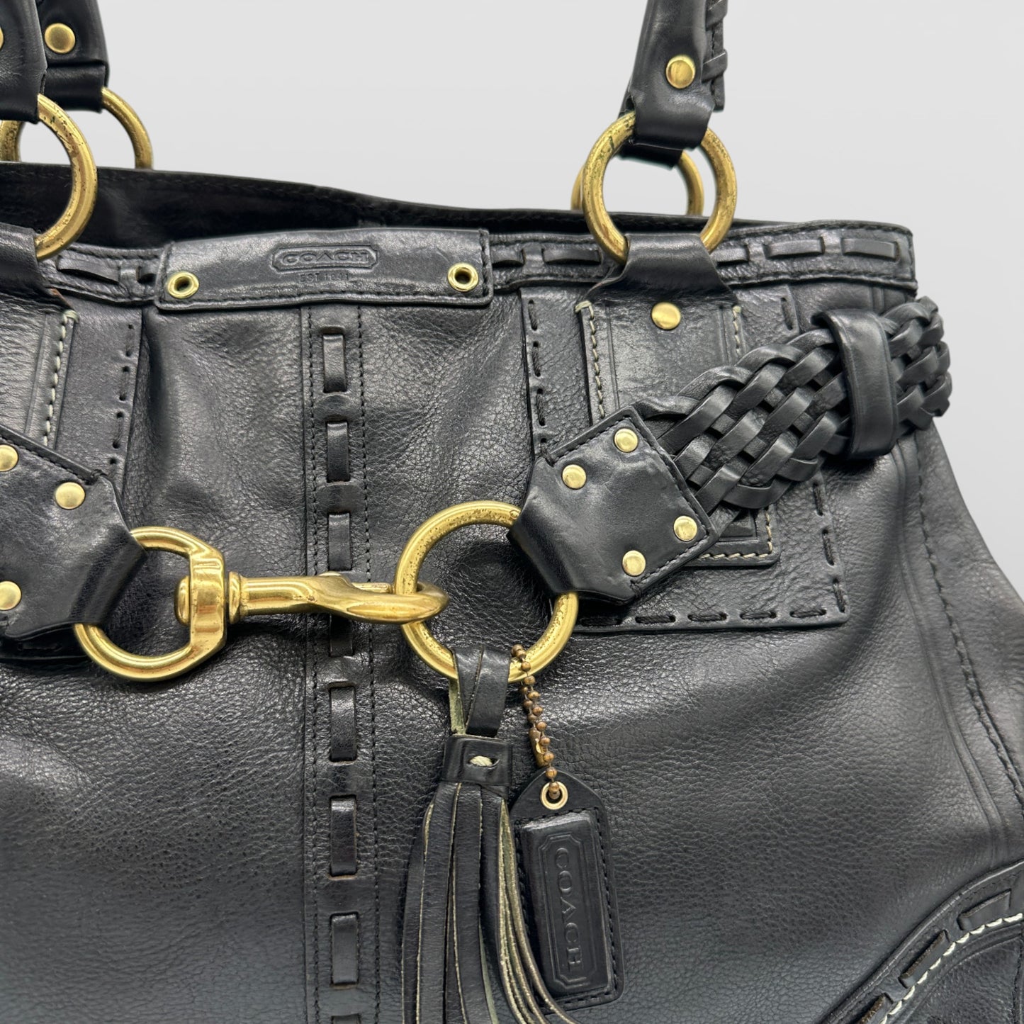 Vintage Coach 9290 Hamptons Clip Tote Handbag