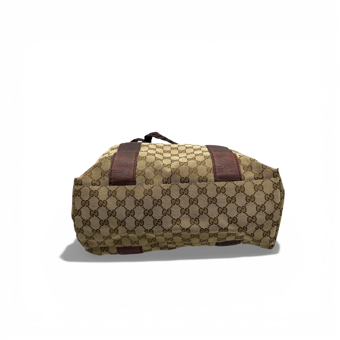 Vintage Gucci 232946 Bamboo Monogram Large Tote Shoulder Bag