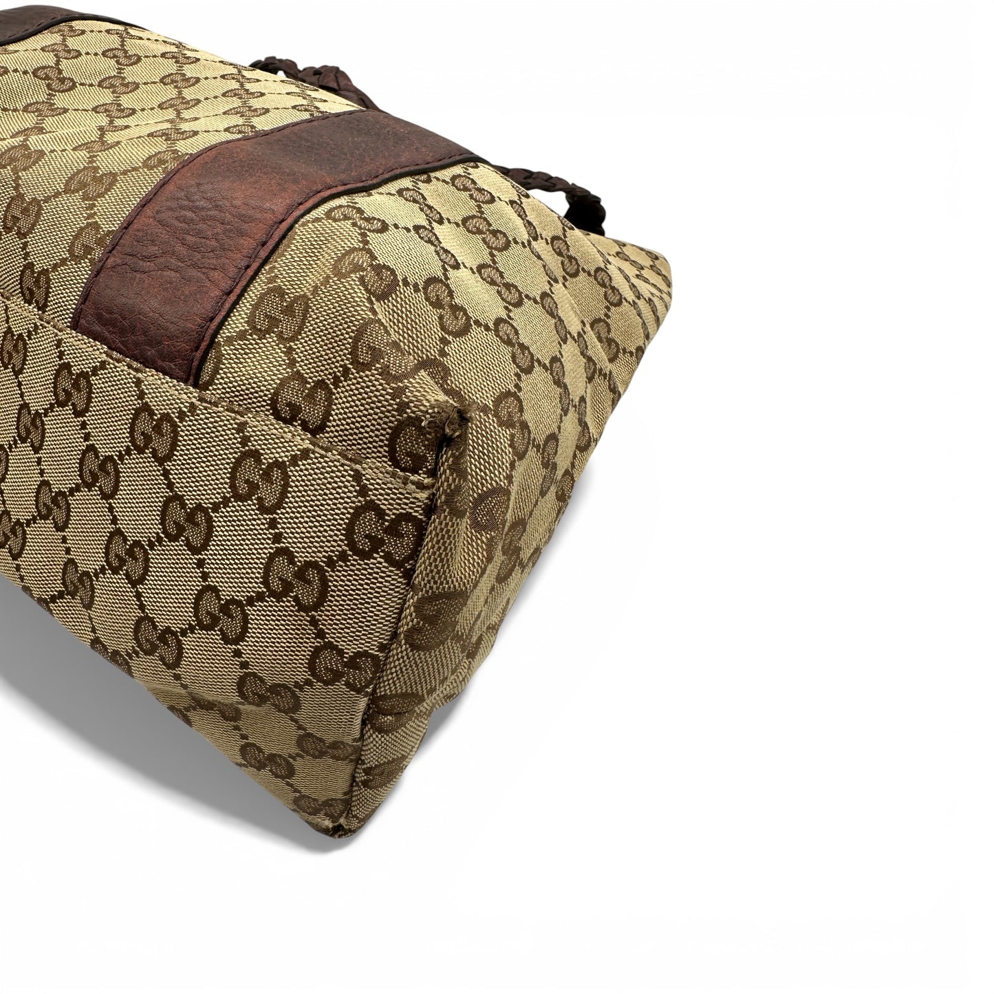 Vintage Gucci 232946 Bamboo Monogram Large Tote Shoulder Bag