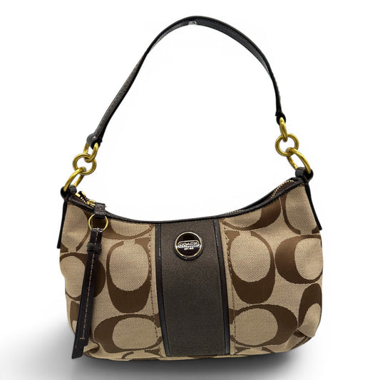 Vintage Coach F23544 Brown Trim Monogram Shoulder Bag
