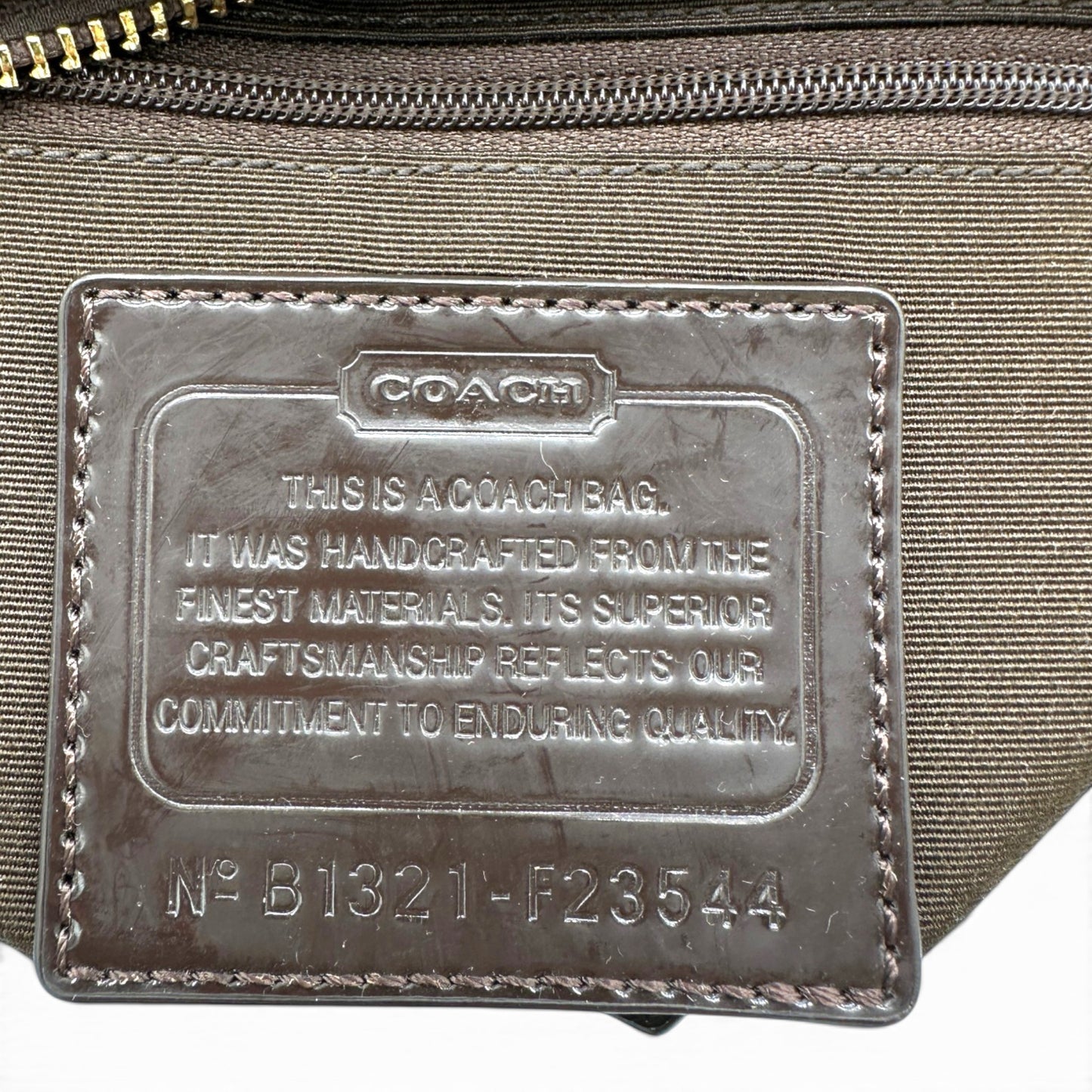 Vintage Coach F23544 Brown Trim Monogram Shoulder Bag