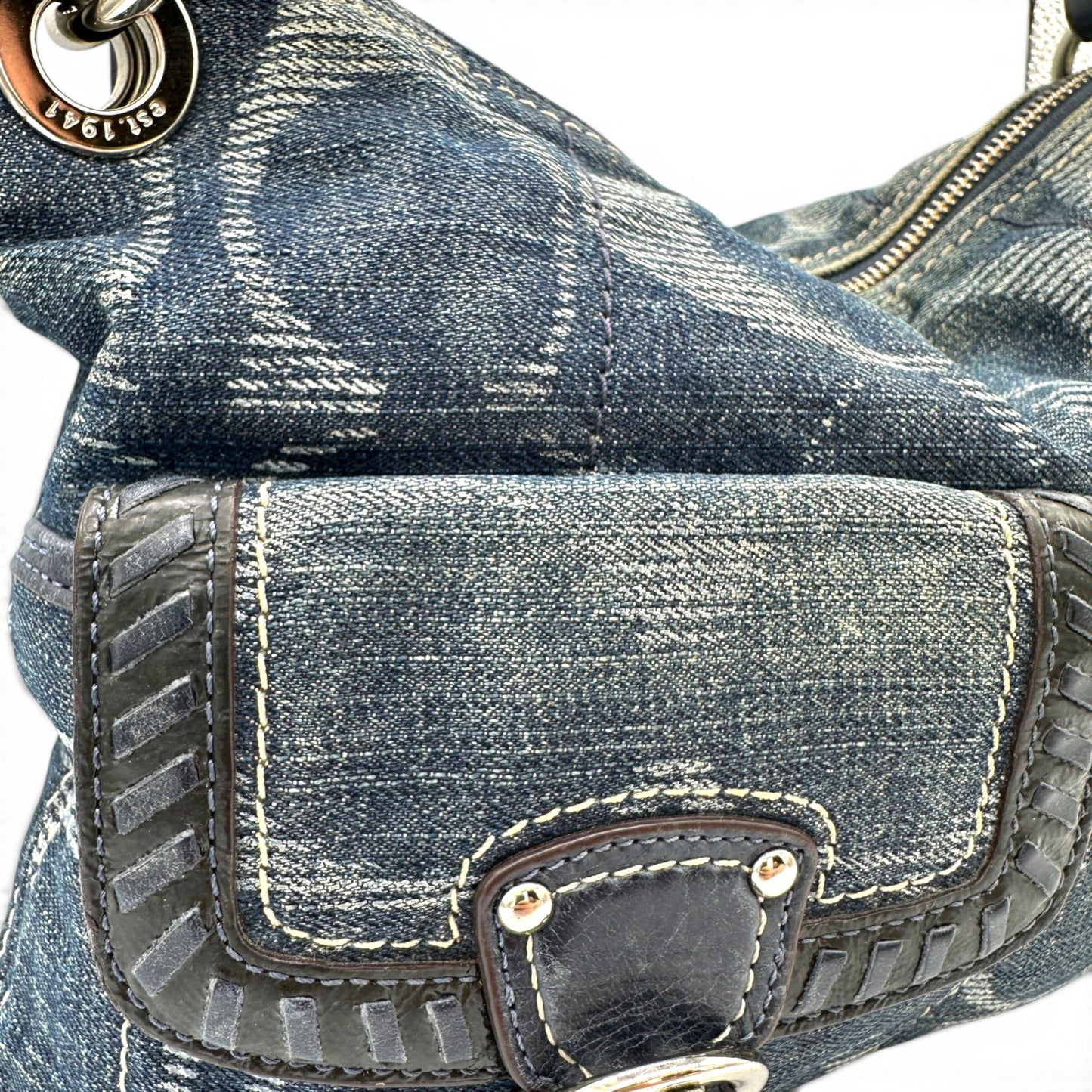 Sac bandoulière Boston en denim Coach vintage 11183