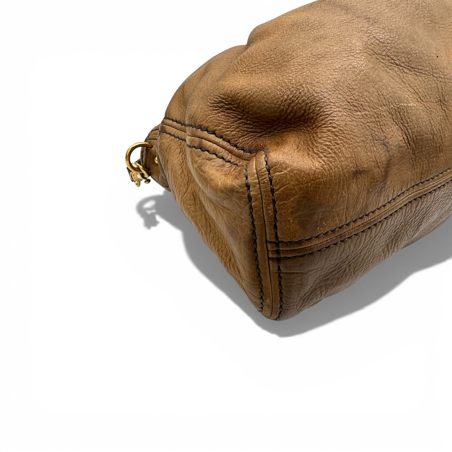 Vintage Miu Miu Brown Leather Slouchy Two Way Bag