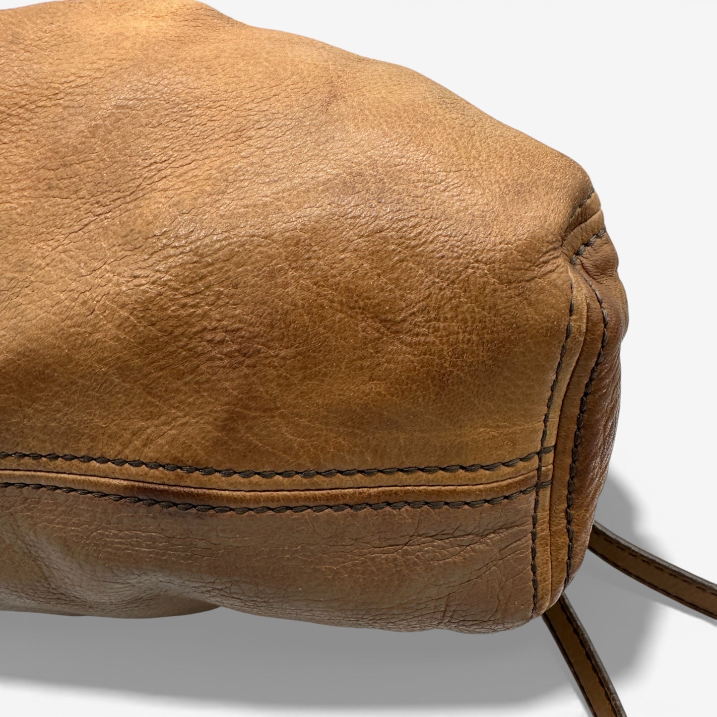 Vintage Miu Miu Brown Leather Slouchy Two Way Bag