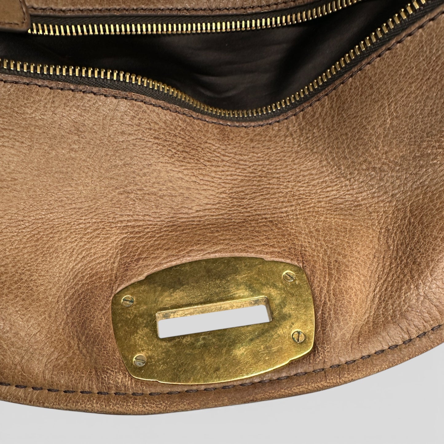 Vintage Miu Miu Brown Leather Slouchy Two Way Bag