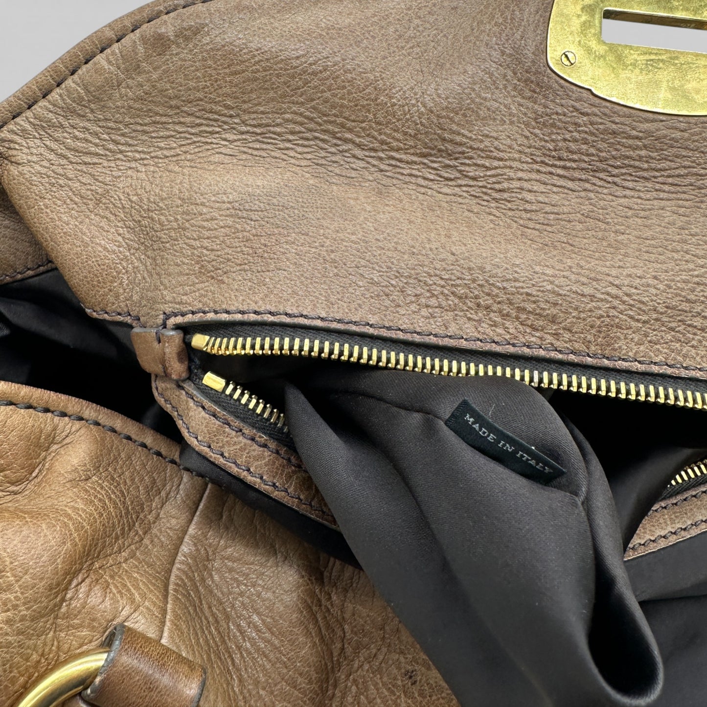 Vintage Miu Miu Brown Leather Slouchy Two Way Bag