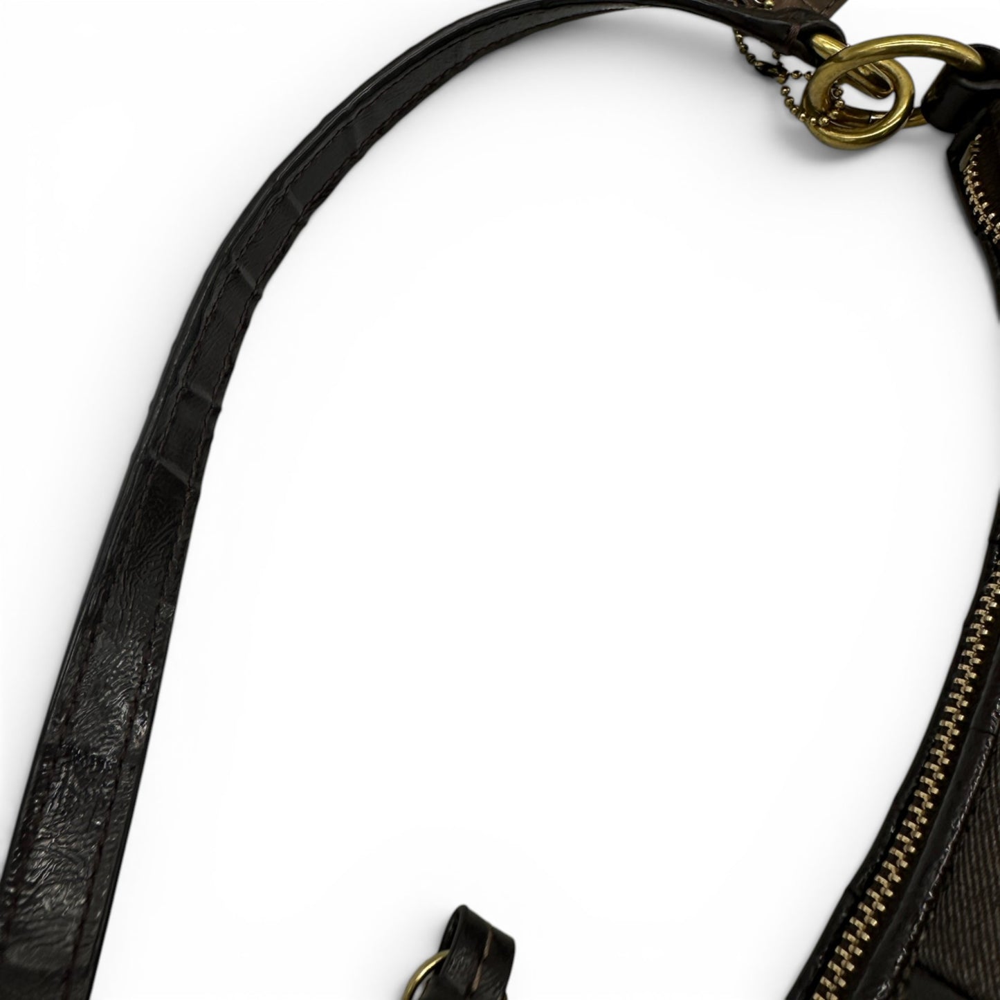 Vintage Coach F23544 Brown Trim Monogram Shoulder Bag