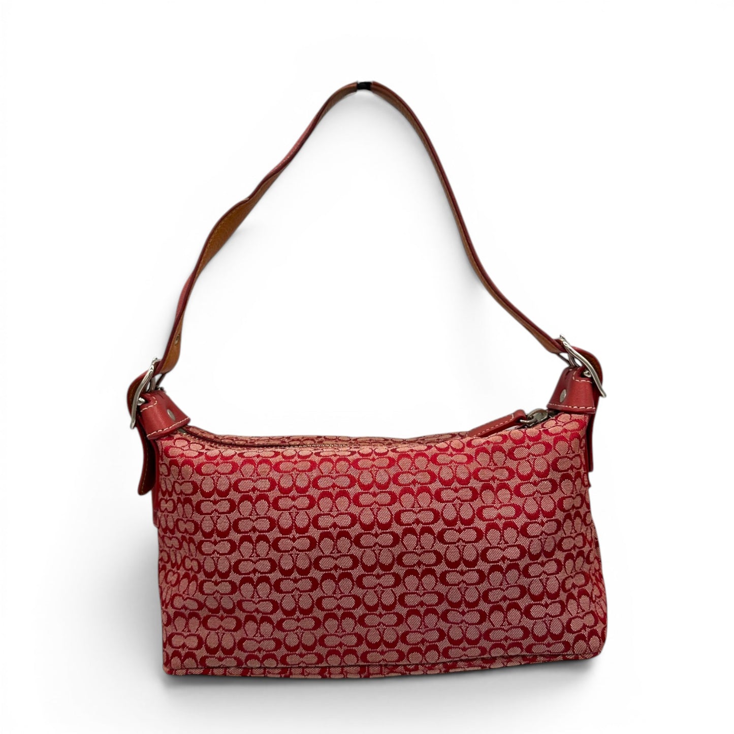 Vintage Coach 6332 Seltene rote Mini Monogram Sufflette Schultertasche Y2K