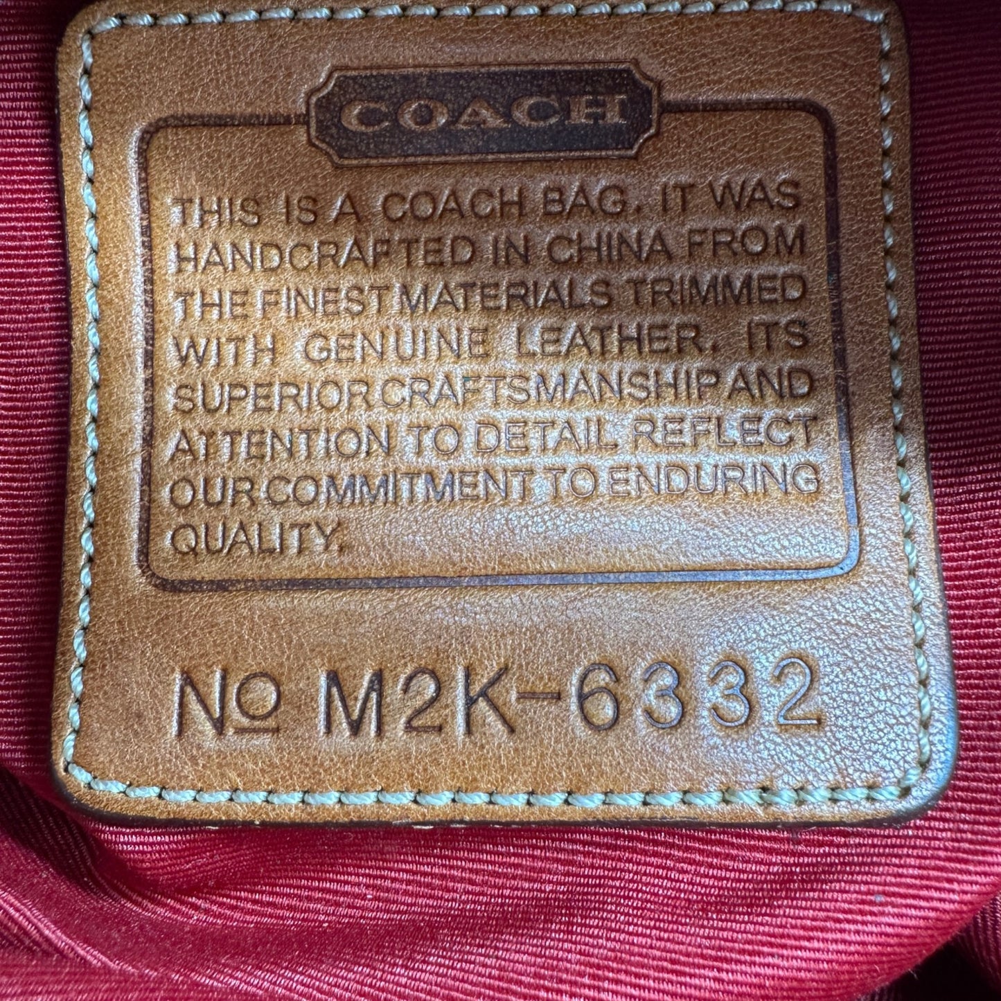 Vintage Coach 6332 Seltene rote Mini Monogram Sufflette Schultertasche Y2K