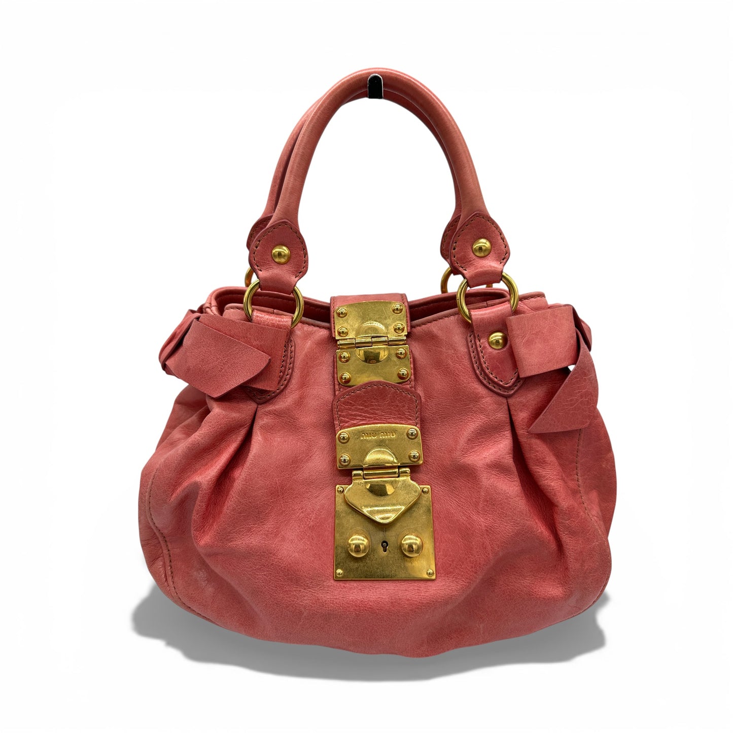 Miu Miu Matelassè Vitello Lux Bow Handbag