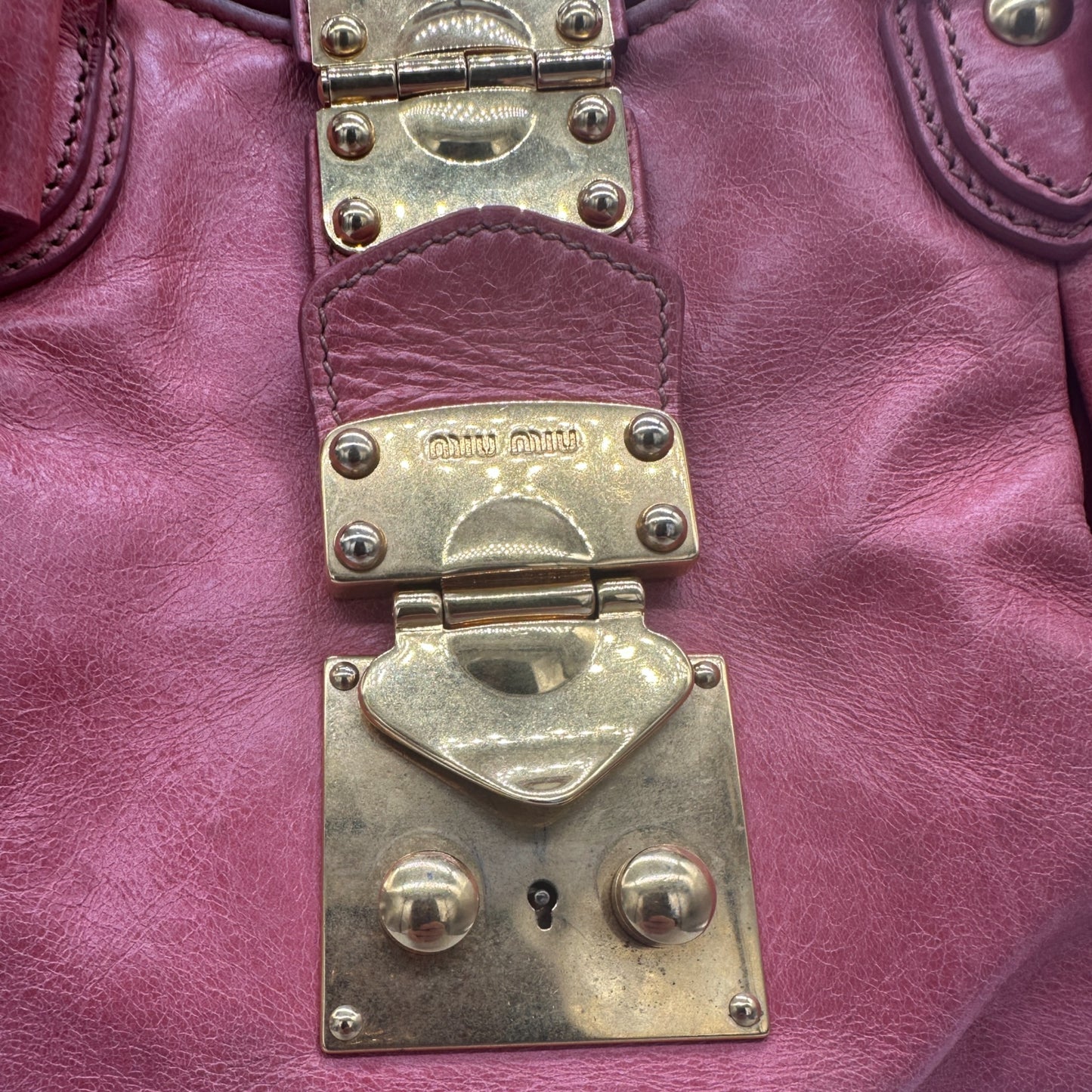 Miu Miu Matelassè Vitello Lux Bow Handbag