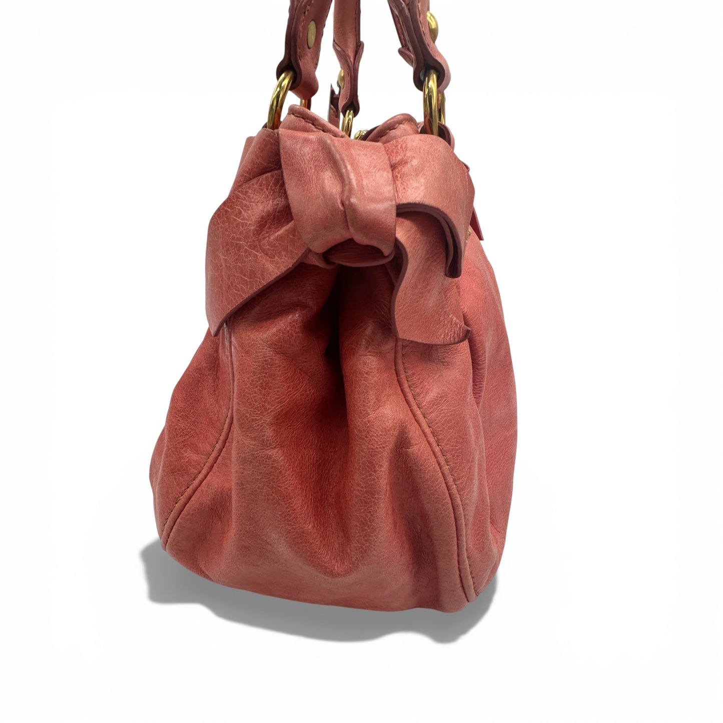 Miu Miu Matelassè Vitello Lux Bow Handbag