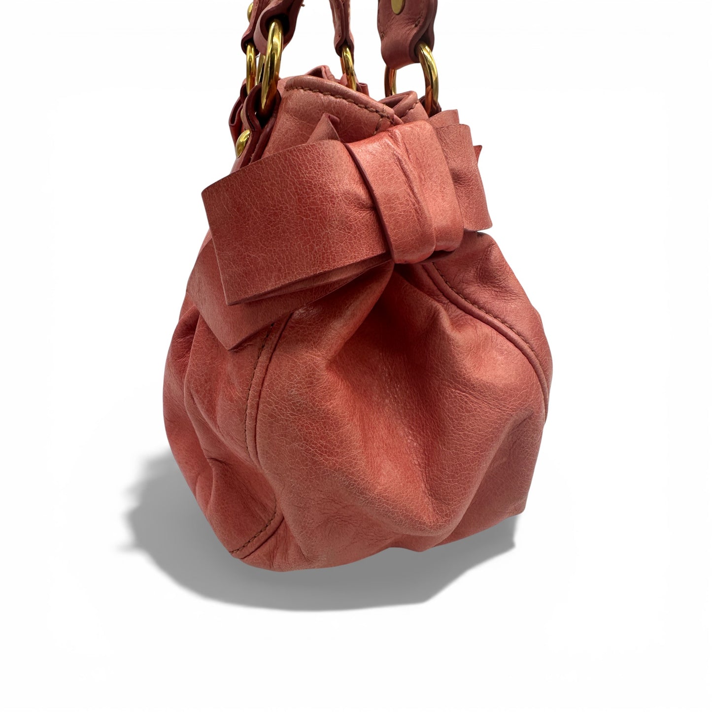 Miu Miu Matelassè Vitello Lux Bow Handbag