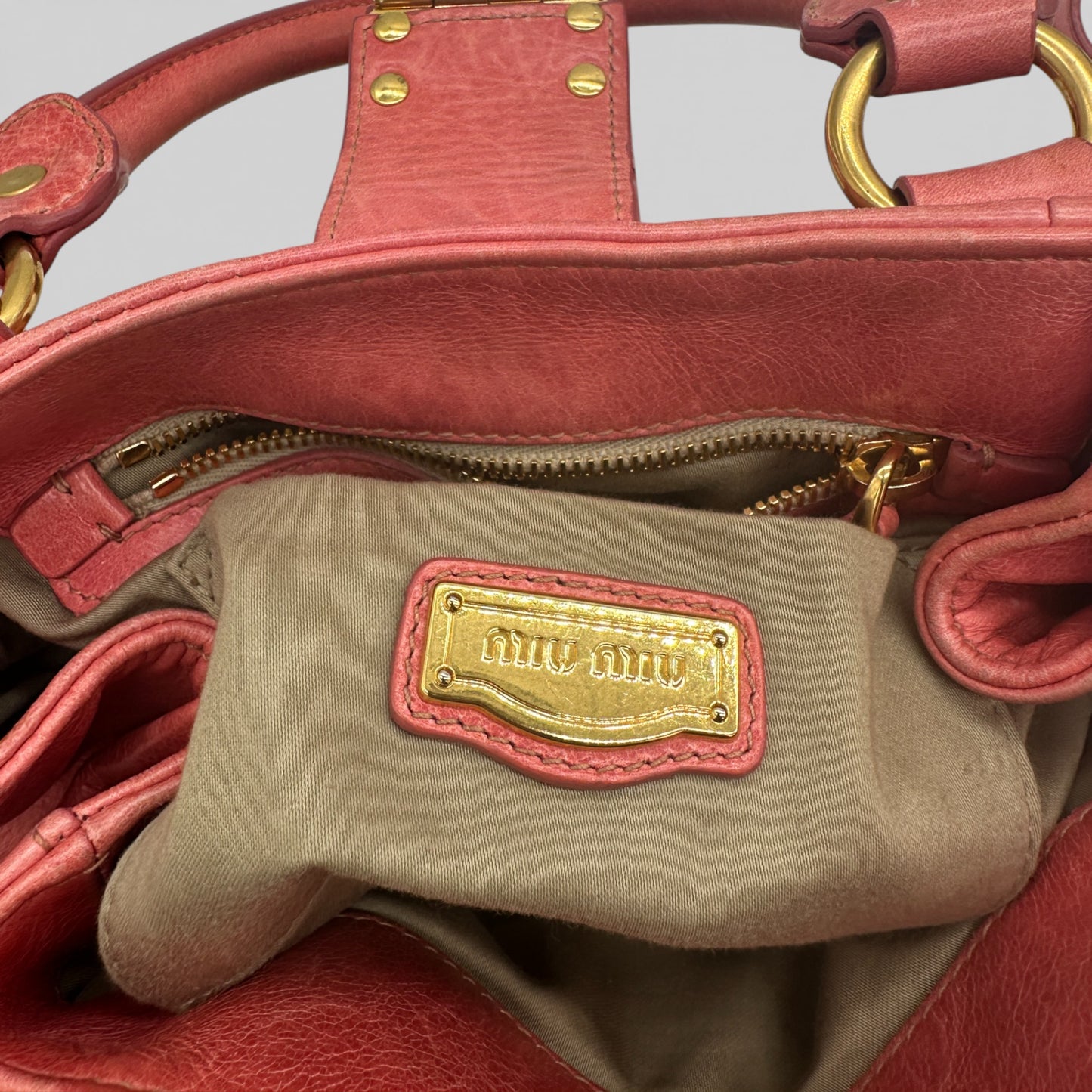 Miu Miu Matelassè Vitello Lux Bow Handbag