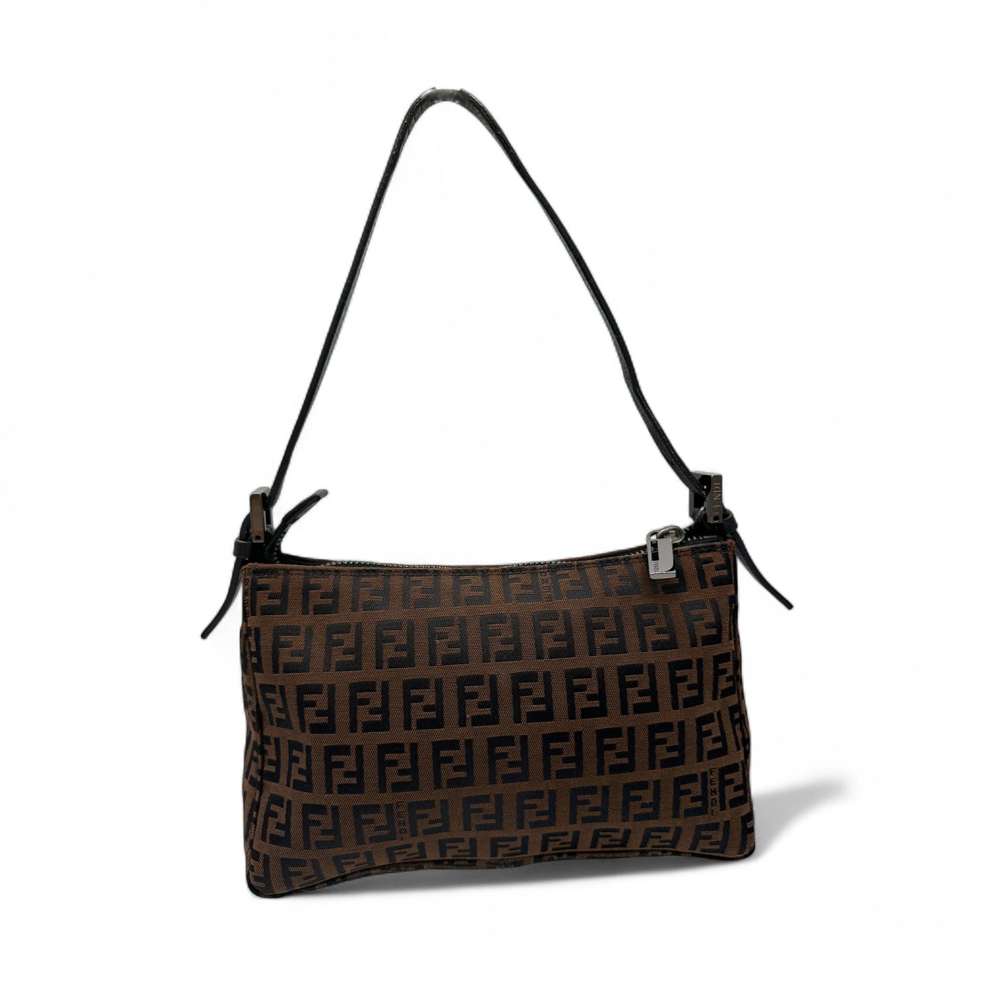 Vintage Fendi Brown Zucchino Shoulder Bag