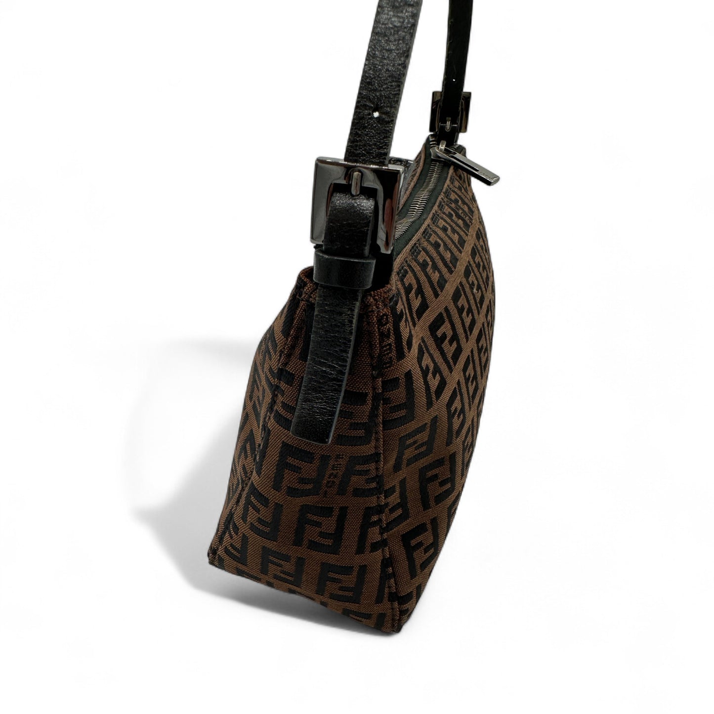 Vintage Fendi Brown Zucchino Shoulder Bag