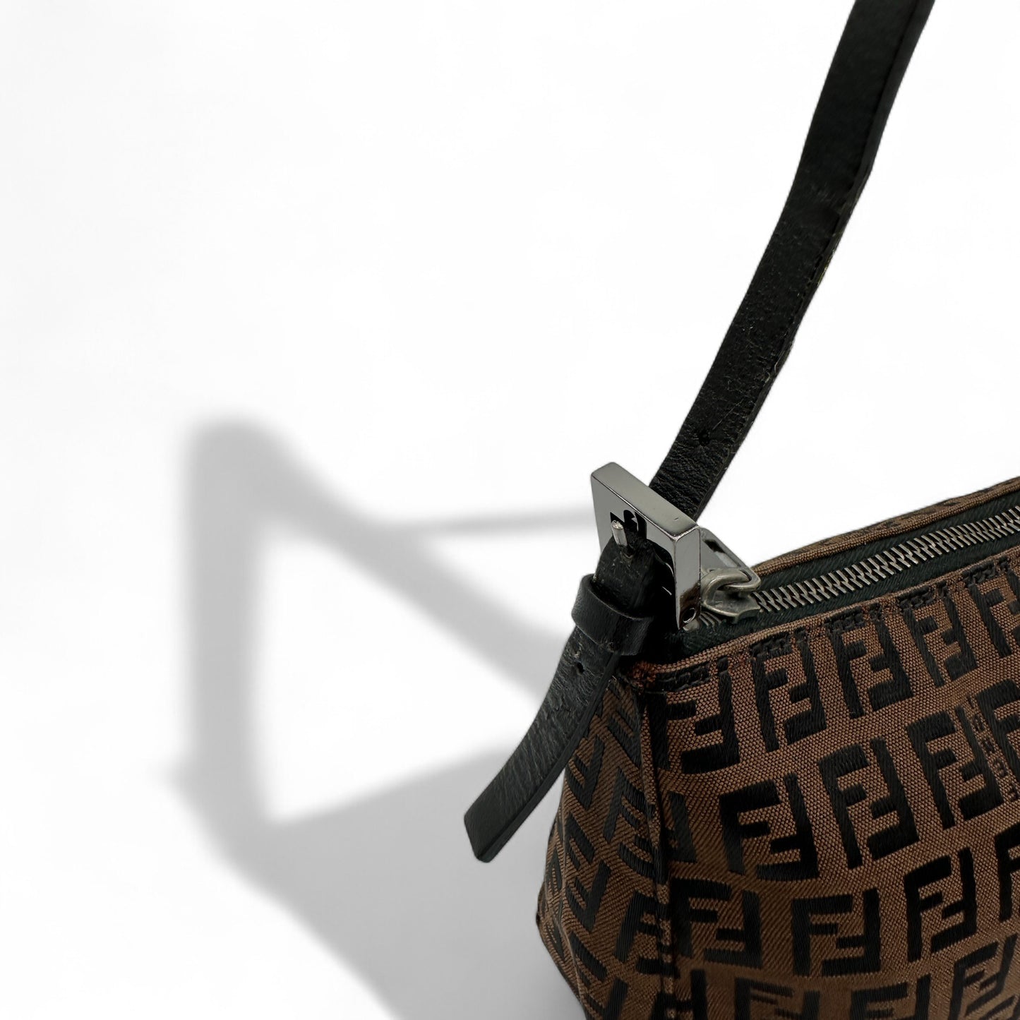 Vintage Fendi Brown Zucchino Shoulder Bag