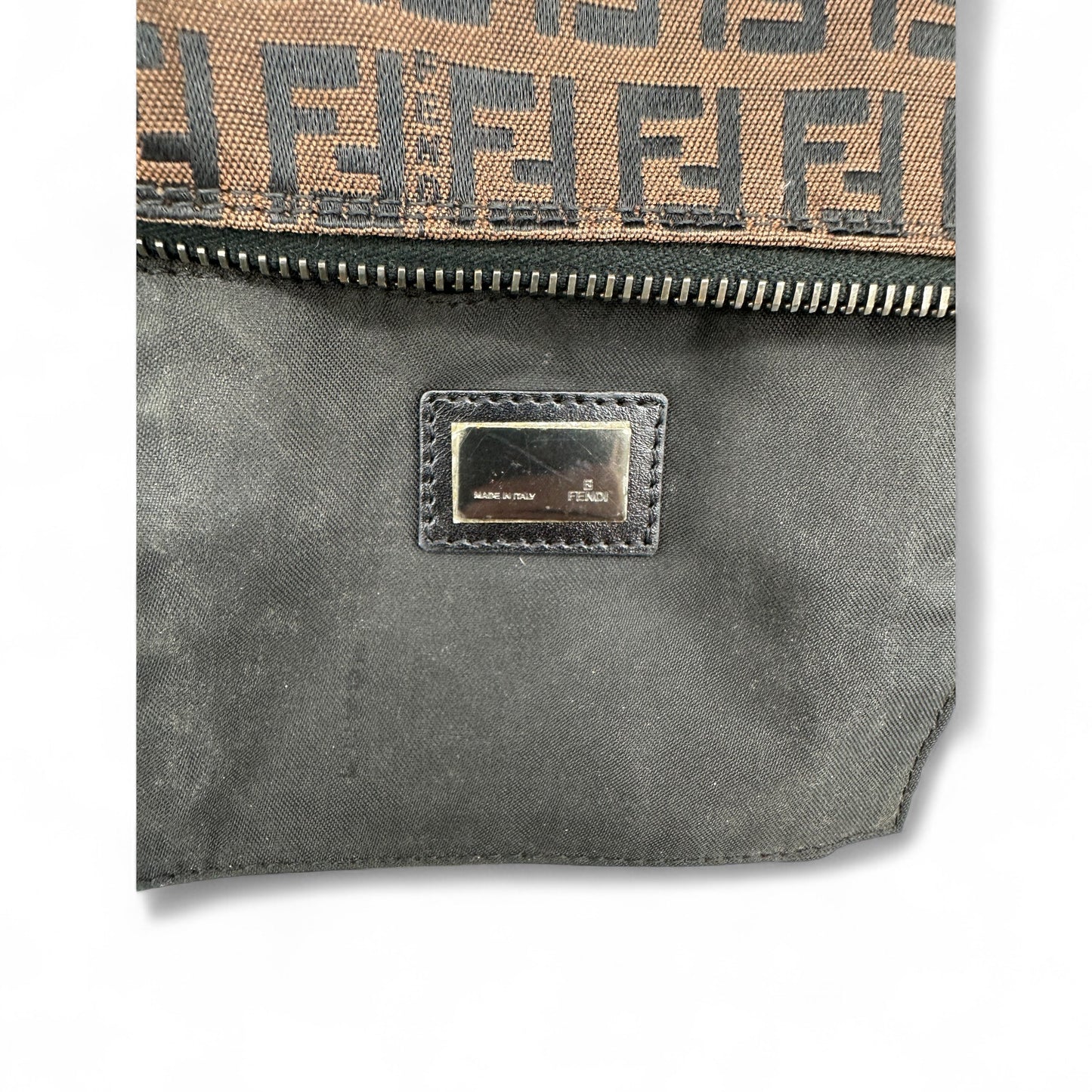 Vintage Fendi Brown Zucchino Shoulder Bag