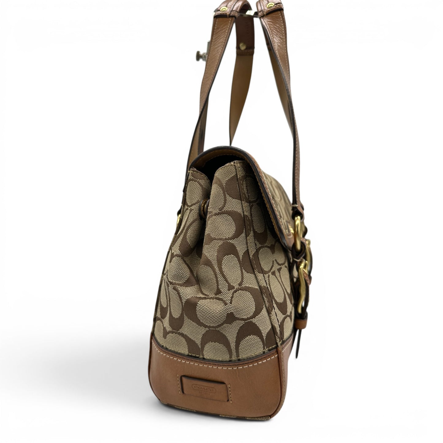 Vintage Coach Mini-Handtasche aus kariertem Tweed mit Drehverschluss