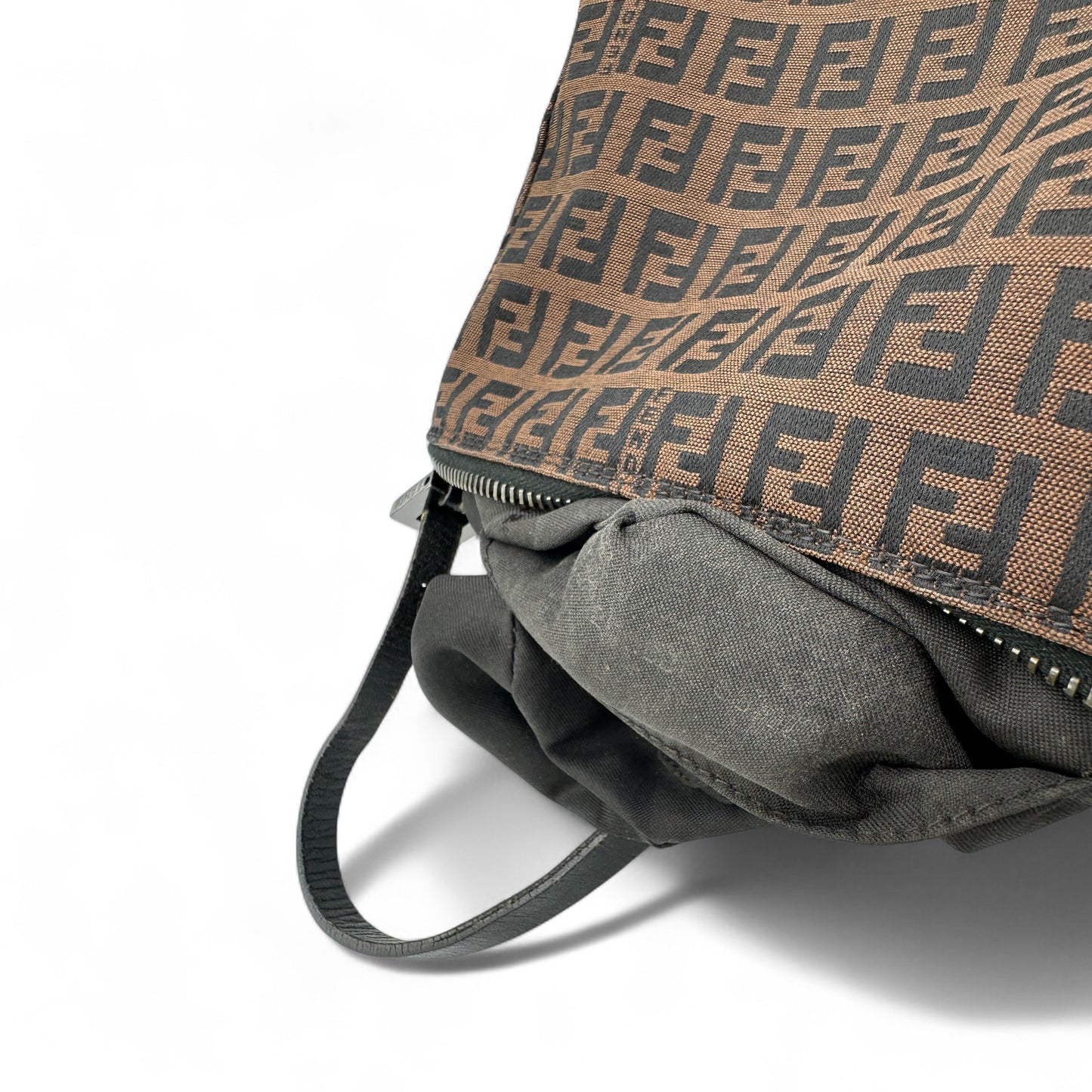 Vintage Fendi Brown Zucchino Shoulder Bag