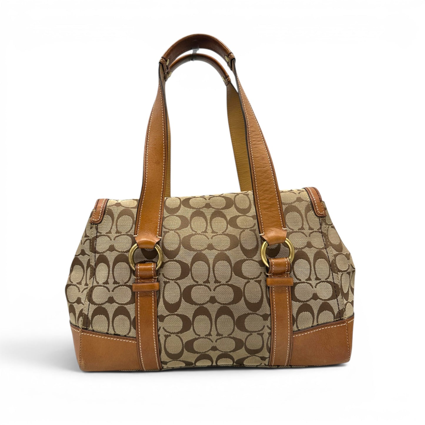 Vintage Coach Mini-Handtasche aus kariertem Tweed mit Drehverschluss