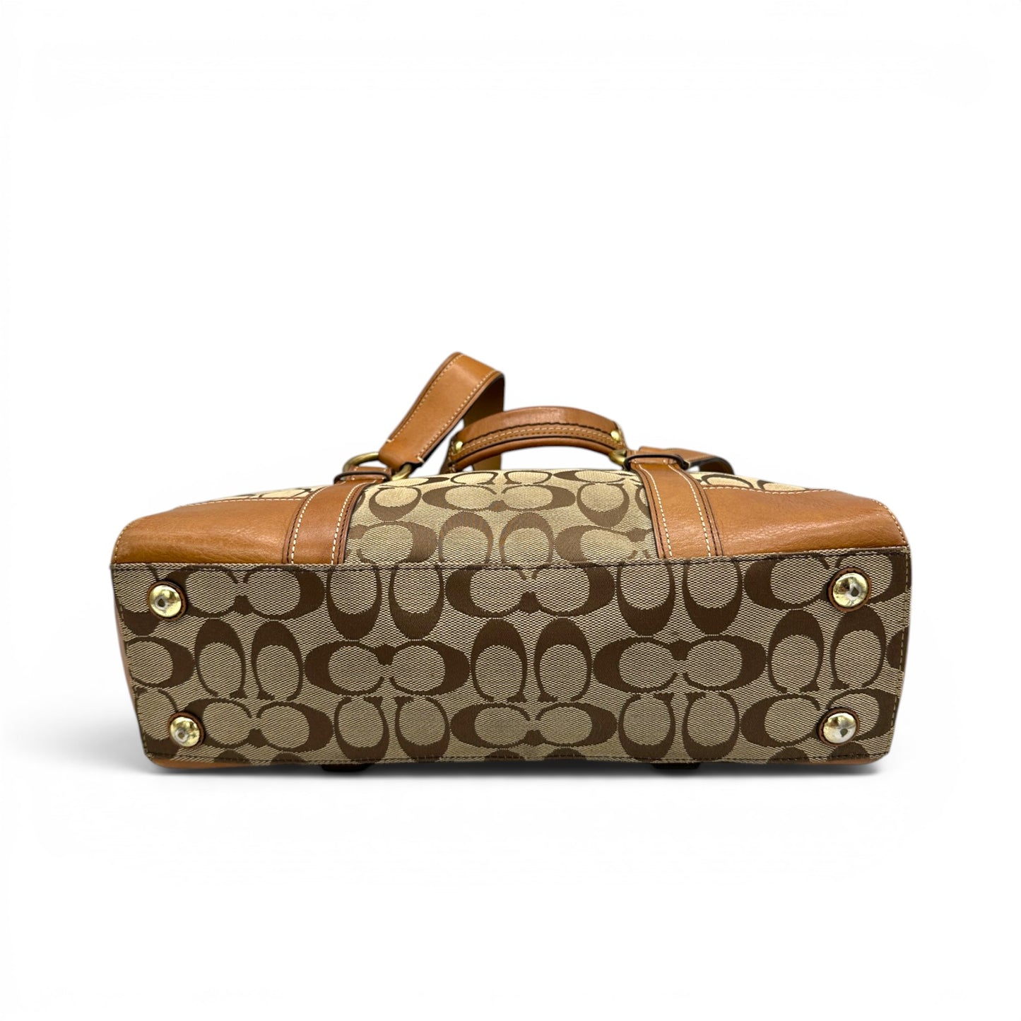 Vintage Coach Mini-Handtasche aus kariertem Tweed mit Drehverschluss