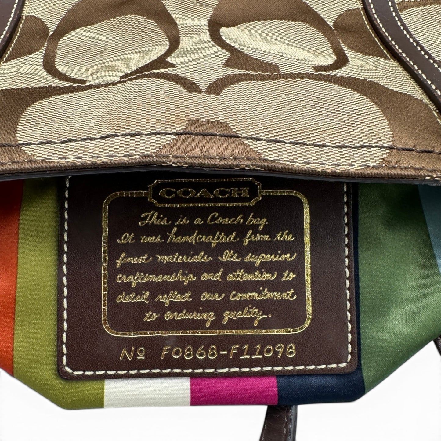 Vintage Coach F11098 Tote Handbag