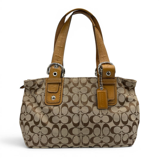 Sac bandoulière vintage Coach F13113 Soho vert monogrammé