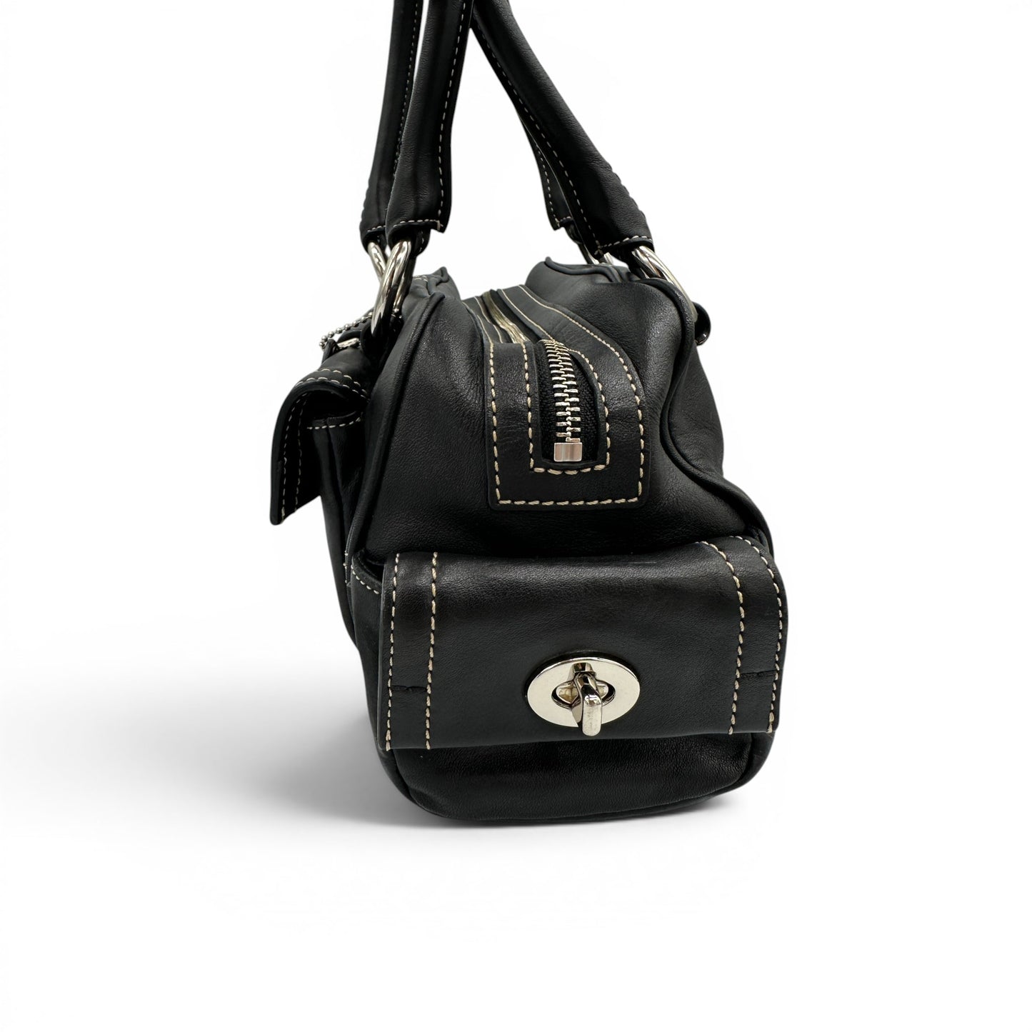 Vintage Coach F12317 Patchwork Soho Mini Boston Schultertasche