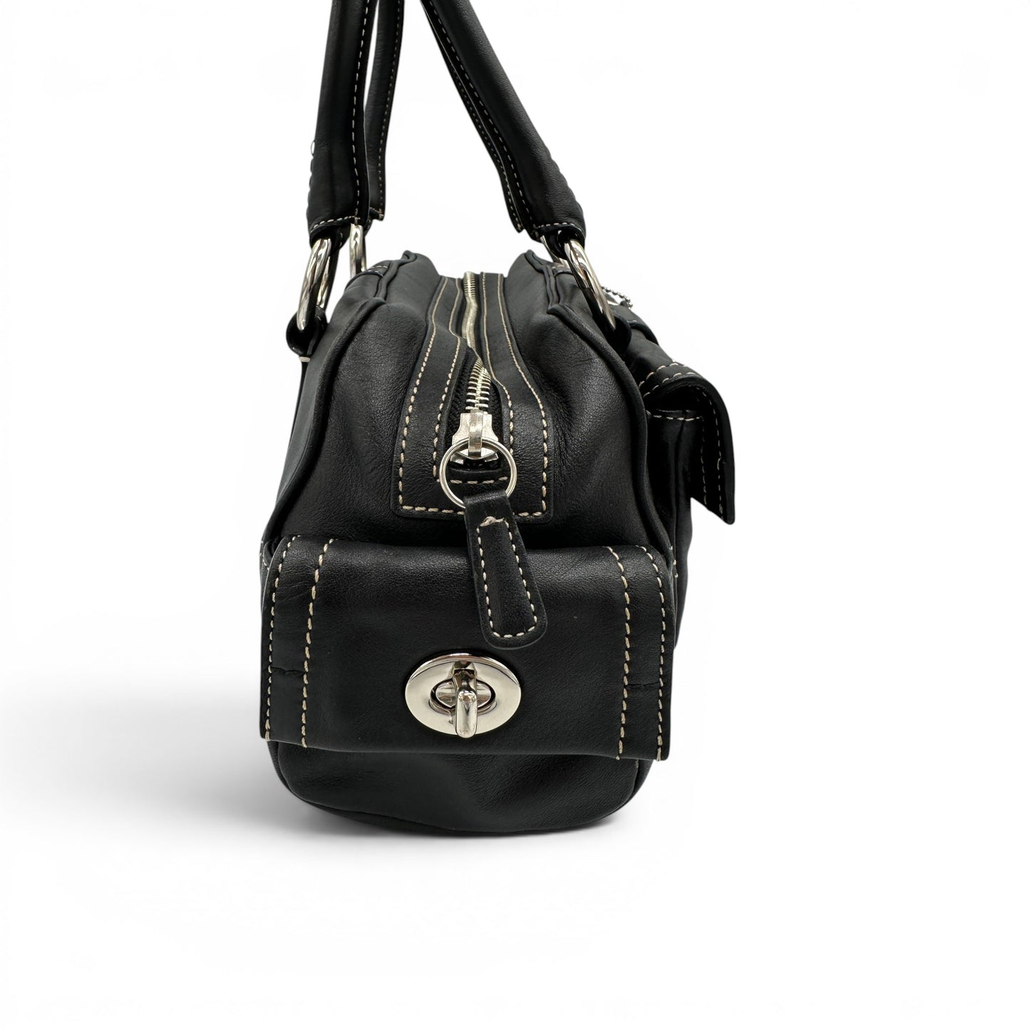 Vintage Coach F12317 Patchwork Soho Mini Boston Schultertasche